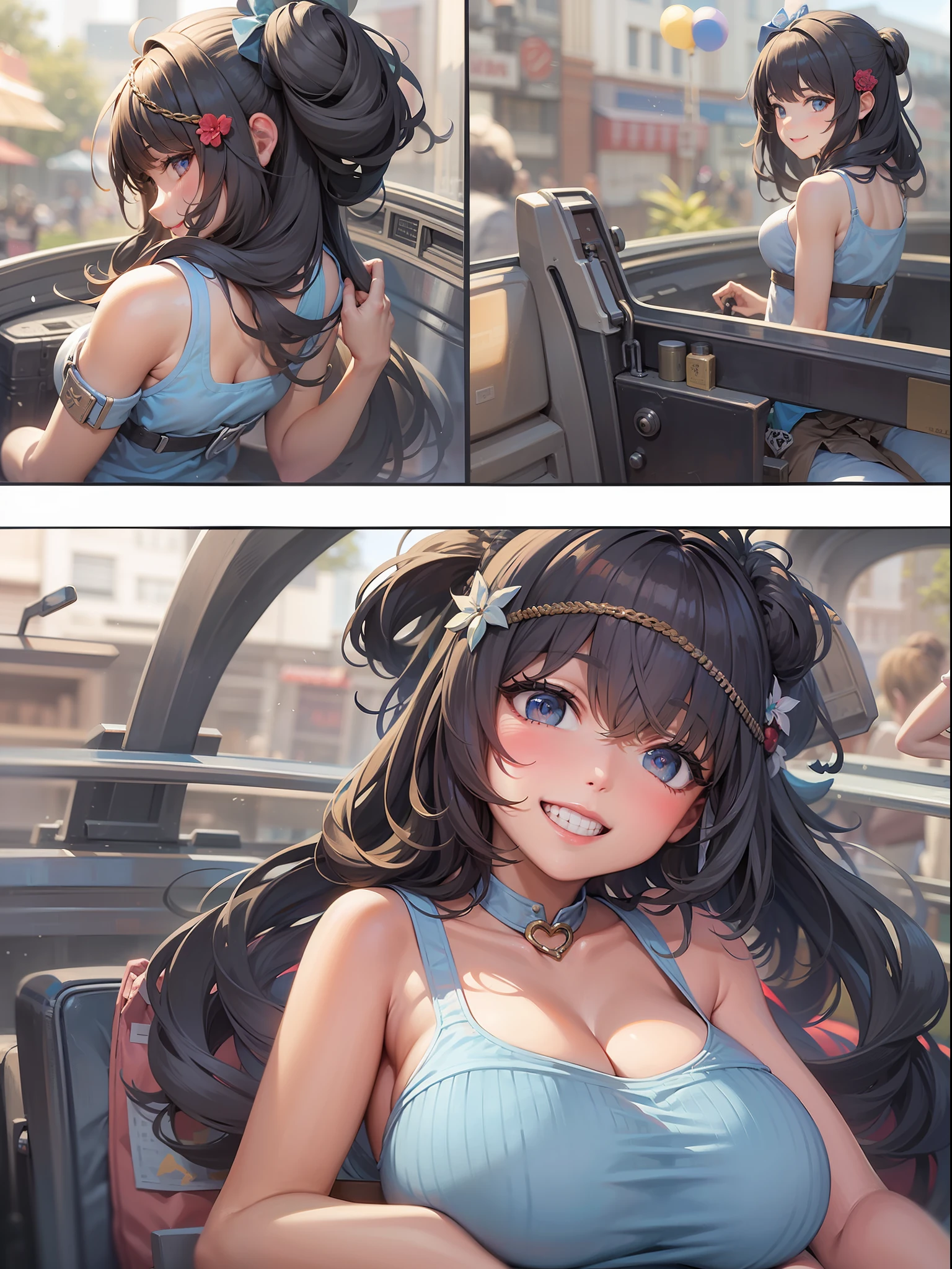 Magic Tank　Ride on、huge bust　Lady、gently smiling、