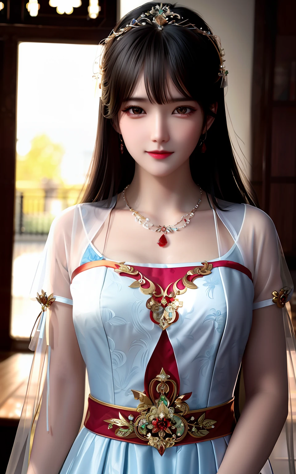 best quality, masterpiece, highres, 1girl,china wedding dress,hair ornament,necklace, jewelry,Beautiful face,upon_body, tyndall effect,photorealistic, dark studio, rim lighting, two tone lighting,(high detailed skin:1.2), 8k uhd, dslr, soft lighting, high quality, volumetric lighting, candid, Photograph, high resolution, 4k, 8k, Bokeh