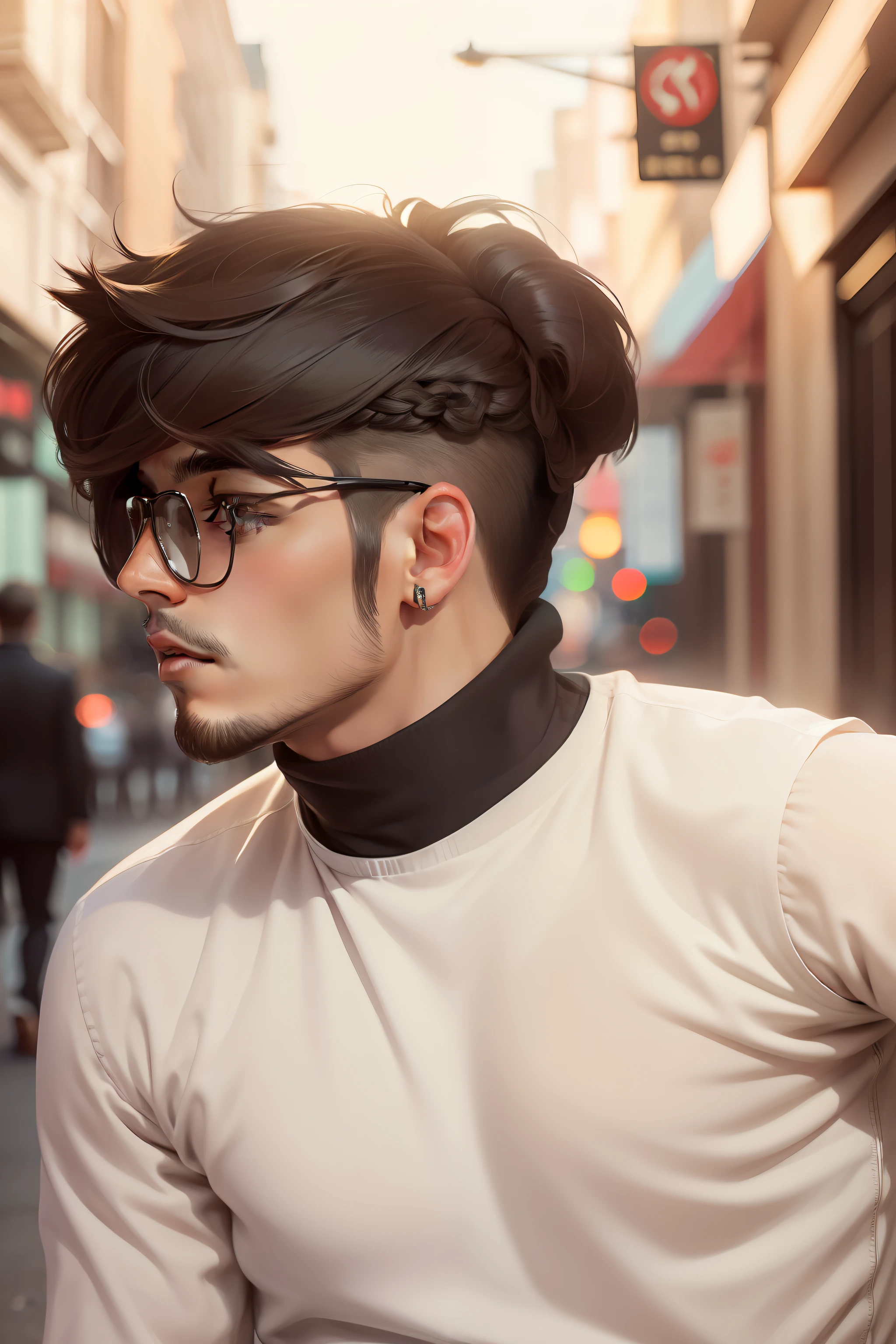 man Hairstyles change and background
