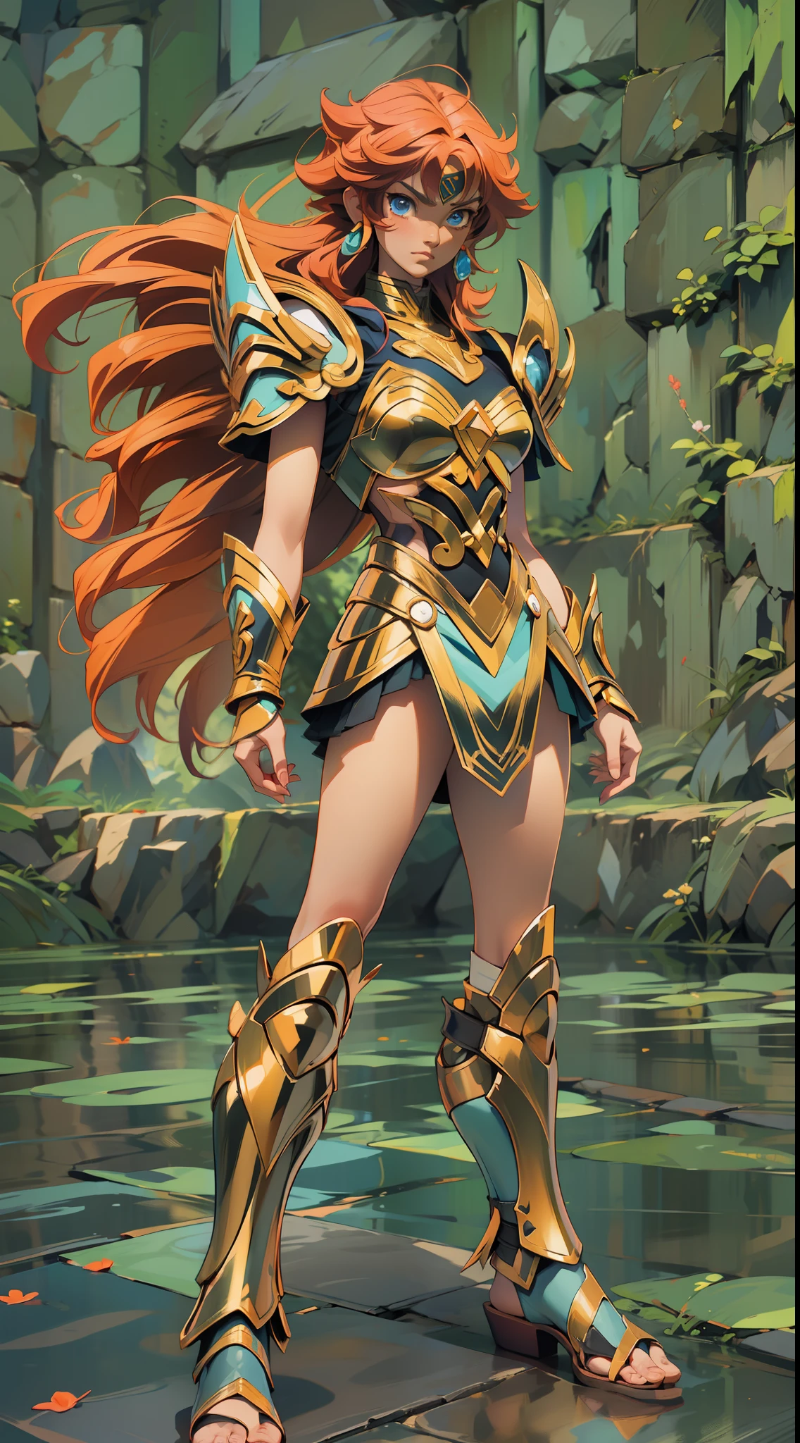Saint Seiya, Atena Saori Kido , super forte, musculoso, Chovendo, Lente 35mm, fotografia, Ultra Detalhes, detalhes de textura precisos HDR, UHD,64 mil,