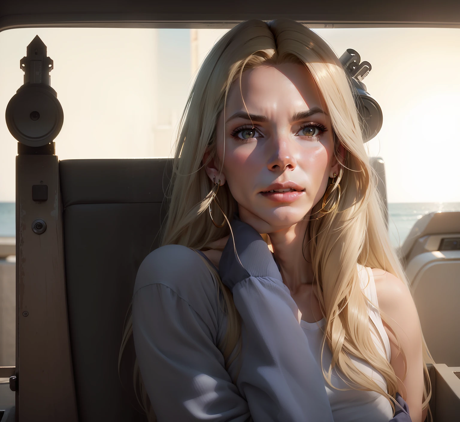photo of sandra bullock wearing a tight white t-shirt, blonde, long hair, attractive, thirties, outdoors, natural lighting, earrings, photograph, ultraskin, good looking, pixma, canon, nikon, kodak, pretty, beautiful, skin detail, thirty years old, sandra bullock, analogfilm768-old-school