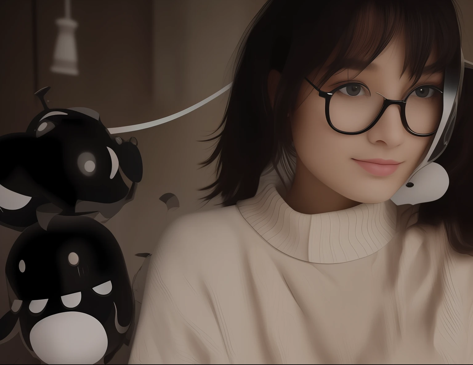 Black glasses,Heteropupil