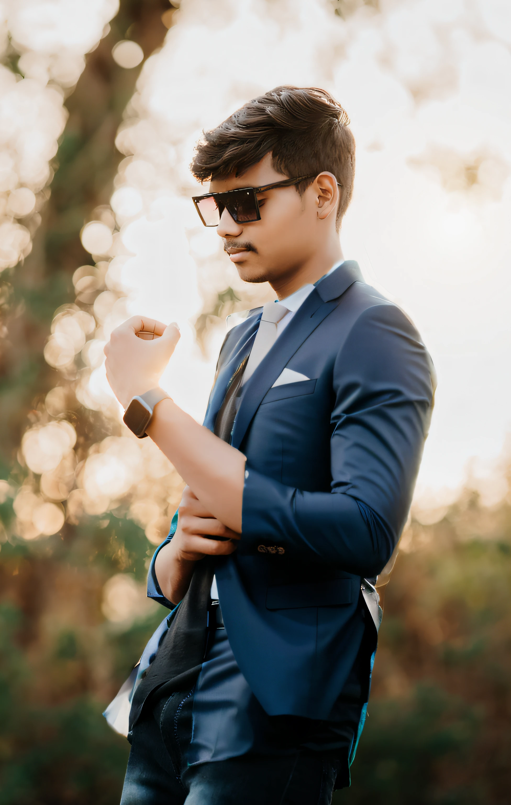 white shirt, high detail, suit, watch