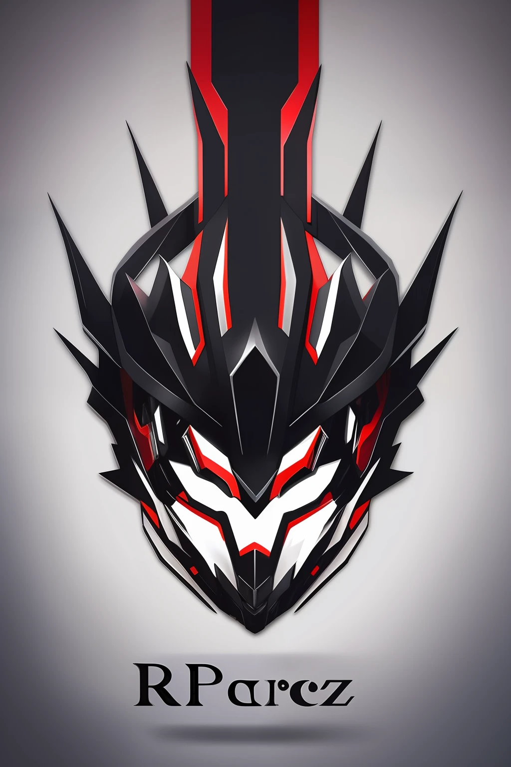 a close up of a logo with a red and black design, sleek mecha female dragon head, sharp sleek cyborg dragon head, sharp cyborg dragon head, robot mecha female dragon head, gundam head, stylized motorcycle helmet, red gundam head, face of an armored villian, demon samurai mask, dragon helmet, samurai mask, robot dragon head