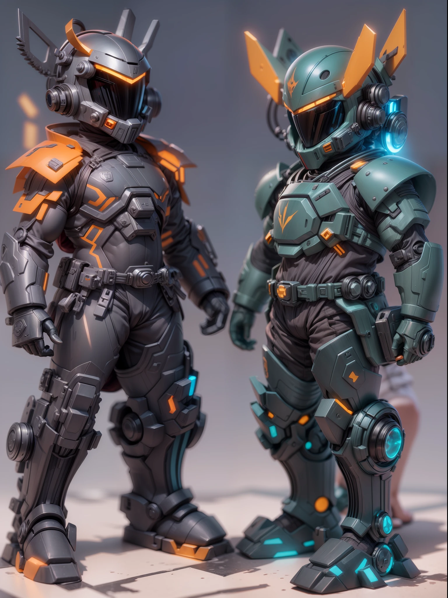 (Blind box toy style:1.2), (Full body shot) , (1 cute fat metal swordsman,solo) Metal mech,Metal opaque helmet, cyber punk perssonage, dreamy glow, Clean, Black draft,red and blue style,(circular base) ( Global illumination, Ray traching, hdr, unreal render,reasonable design, high detal, Masterpiece, Best quality, hyper HD, Cinematic lighting)