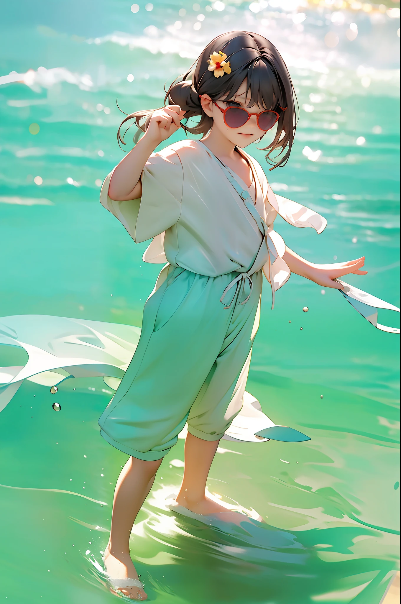 (Movie Angle:1.2),streetview,(Full body photo 1.2,A boy with,sun glasses,summer day),(best qualtiy,the detail,tmasterpiece,offcial art,movie light effect,4K)