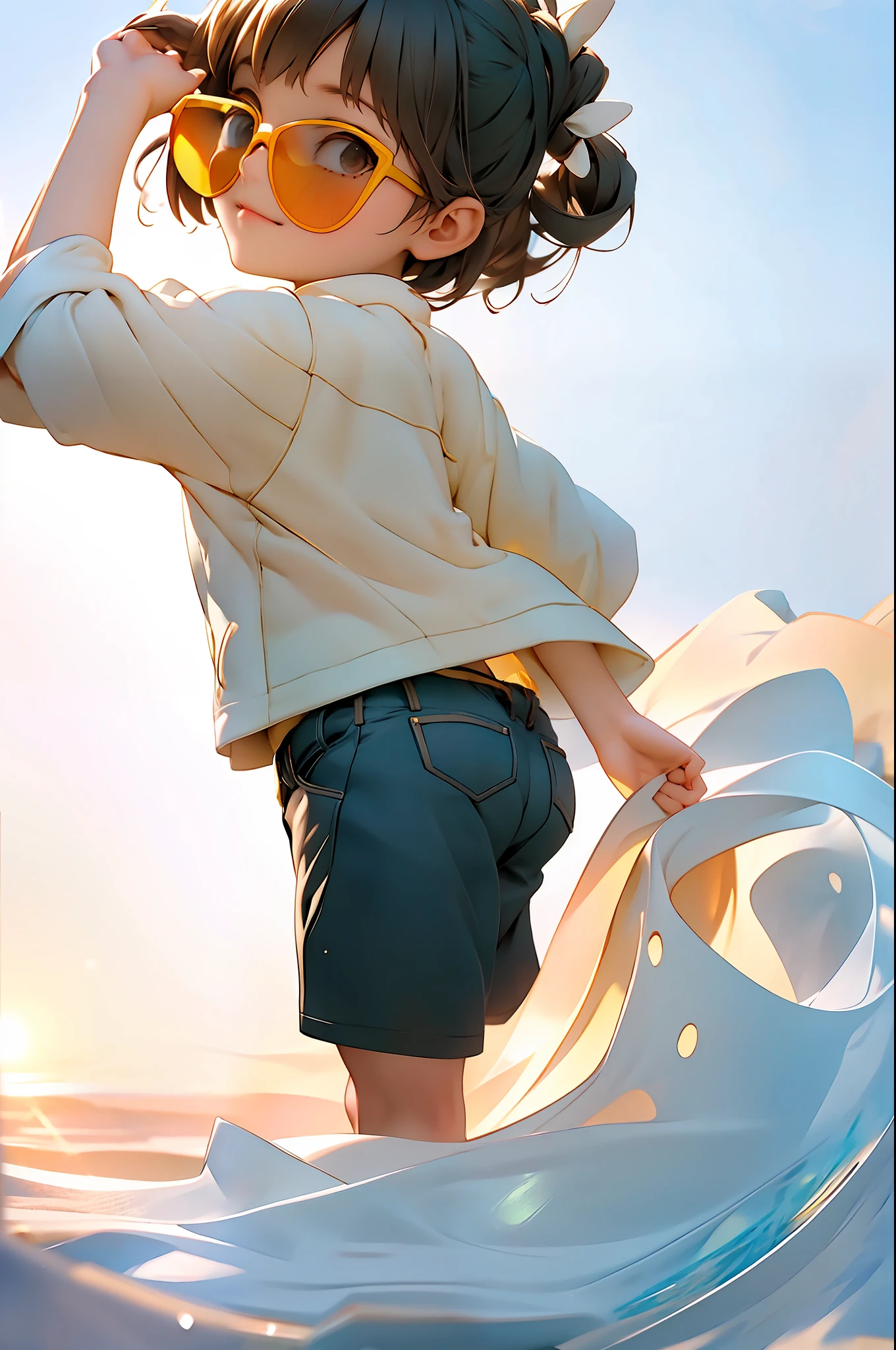 (Movie Angle:1.2),streetview,(Full body photo 1.2,A boy with,sun glasses,summer day),(best qualtiy,the detail,tmasterpiece,offcial art,movie light effect,4K)