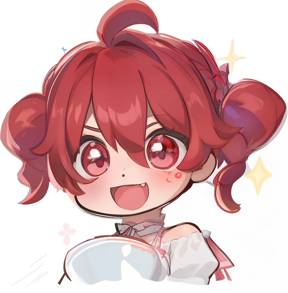 Una imagen de dibujos animados de una chica de pelo rojo recogido en dos twindrills, Chibi, Pin en anime, Anime Chibi, Pegatina de telegrama, Anime Moe Artstyle, Ella tiene una linda cara expresiva, Chibi Anime, Chibi Anime Chica, kantai collection style, Mikudayao, twindrills, sparkle,tendencias en Artstation, 8K resolution, Altamente detallado, Anatomically correct, sharp picture, Pintura digital, Arte conceptual, Tendencias en Pixiv