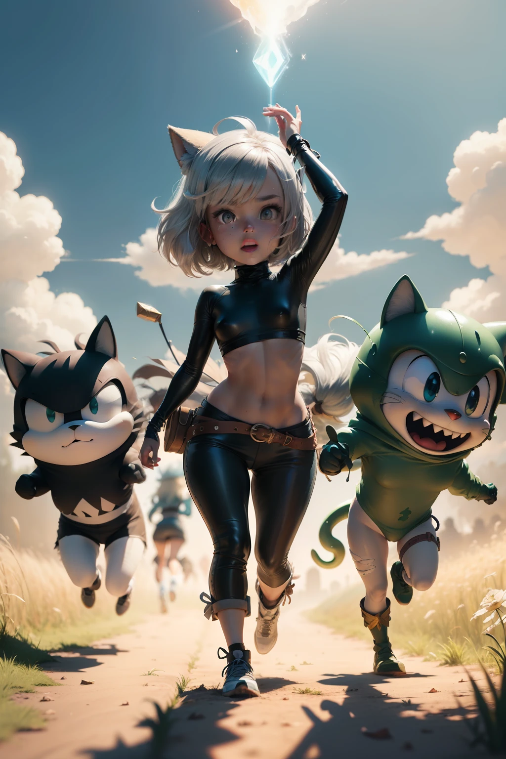 /imagine prompt: a group of cartoon characters running across a field, a cartoon by Hanna-Barbera, featured on deviantart, furry art, official art, behance hd, deviantart hd:: 8-bit::1 realistic::0.7 accent lighting::1 wide angle lens::1 silver color::1 aluminum::1 bronze::1 cotton::1 cellulose::1 cardboard::1 fabric::1 latex::1 glass::1 metallic::1 plastic::1 skin::1 wooden::1 sharink wrap::1 yarn::1 slime::1 dof --ar 1:2 --v 4 --quality 2 --stylize 1000