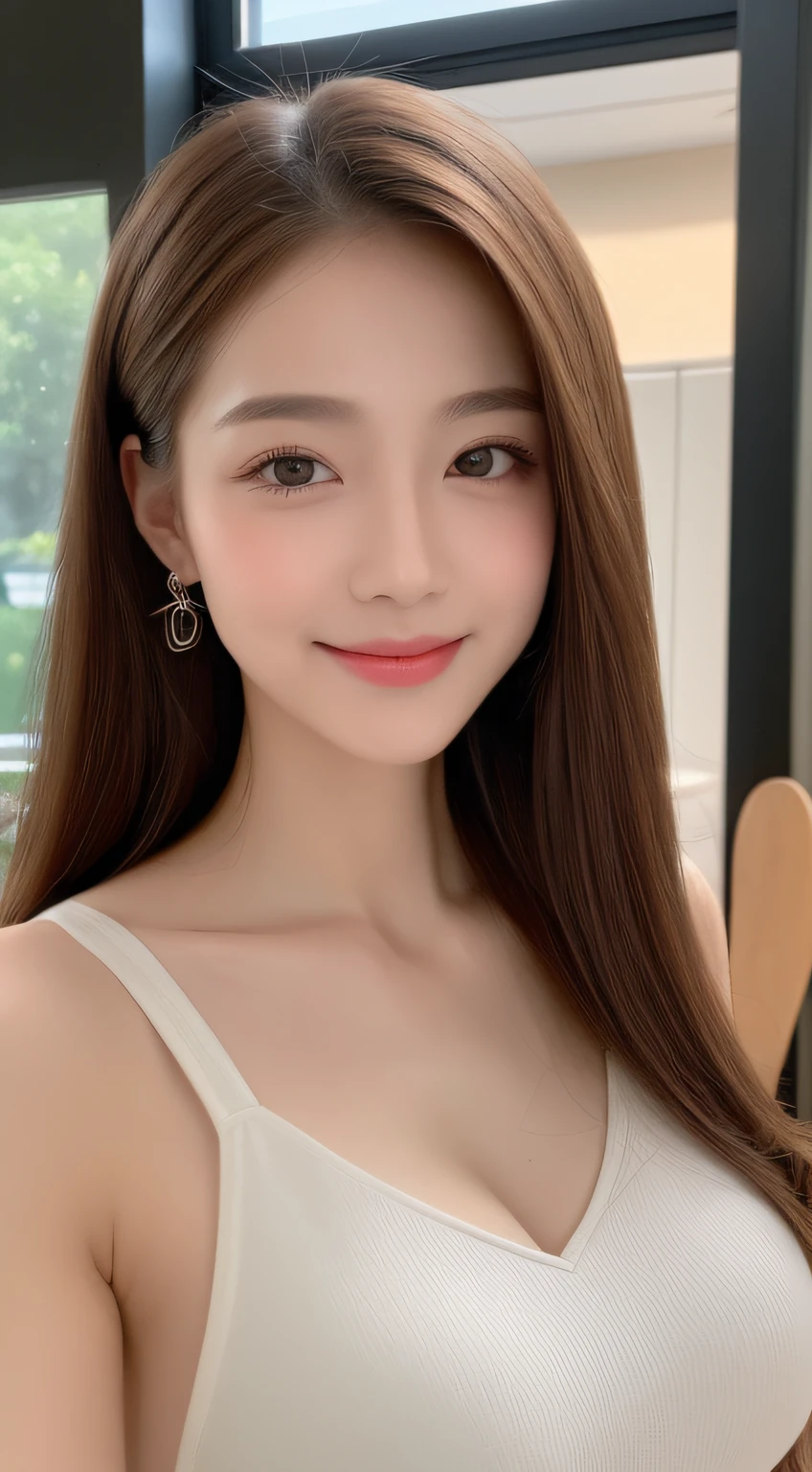 ((Best Quality, 8K, Masterpiece: 1.3)), 1girl, Slim Abs Beauty: 1.3, (Hairstyle Casual, Big Breasts: 1.2), Dress: 1.1, Super Fine Face, Delicate Eyes, Double Eyelids, Smile, Home
