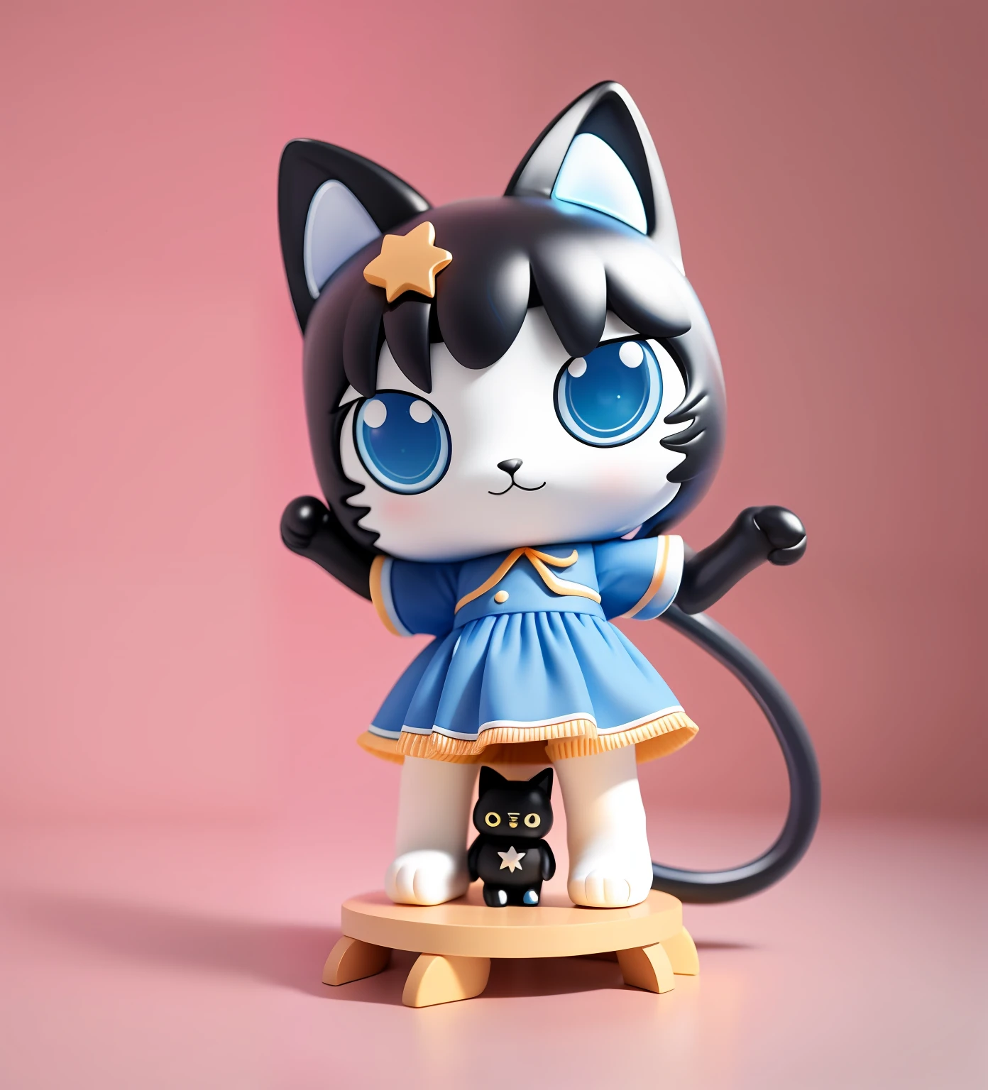 ip, Black cat,Mysterious cat,blue clothes, Cool cat, starrysky