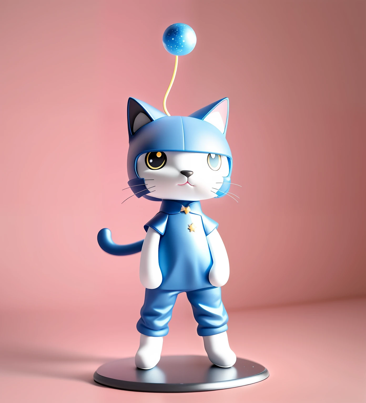 ip, Black cat，Mysterious cat，blue clothes, Cool cat, starrysky