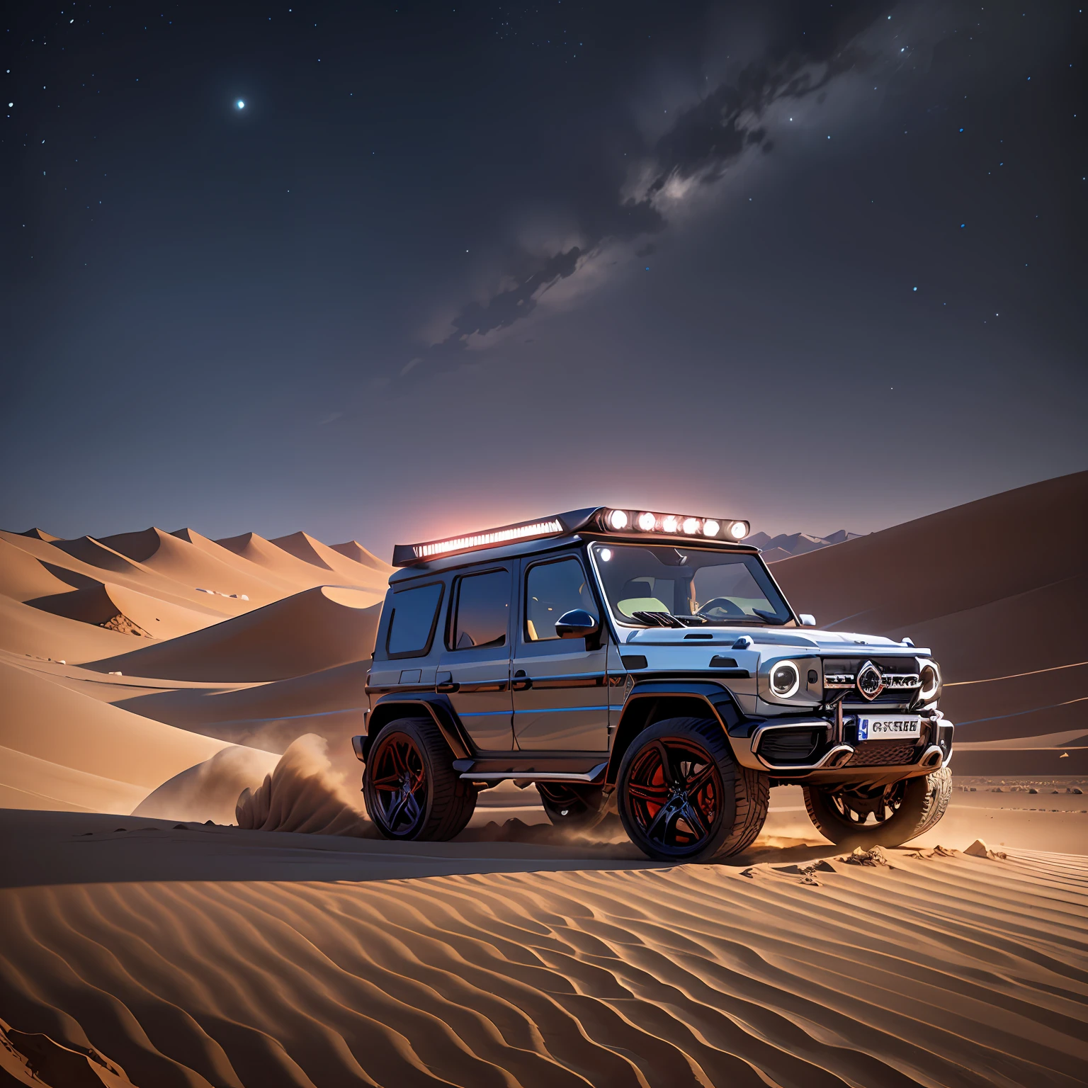 black g63 brabus in desert at night --auto --s2