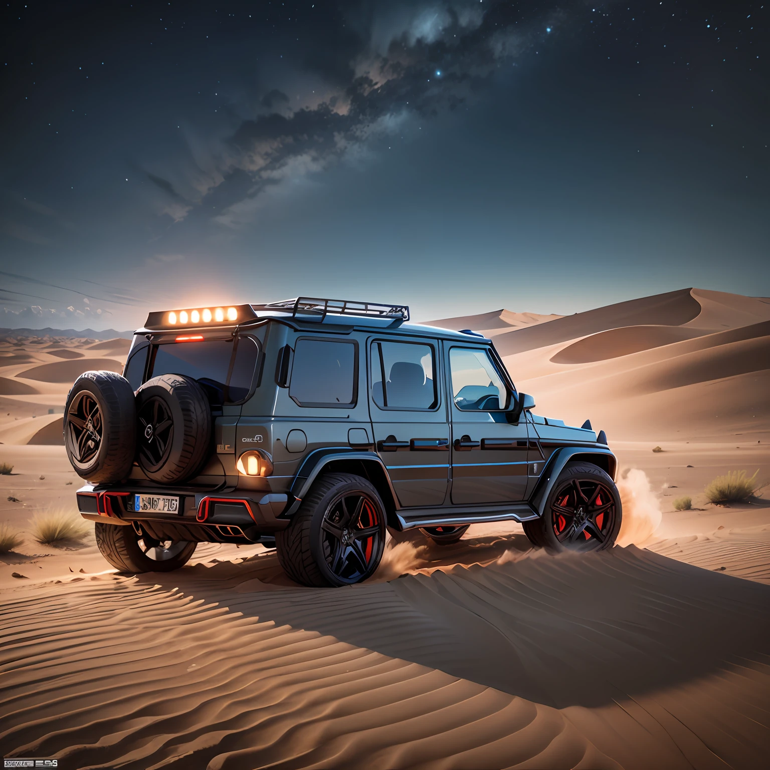 black g63 brabus in desert at night --auto --s2