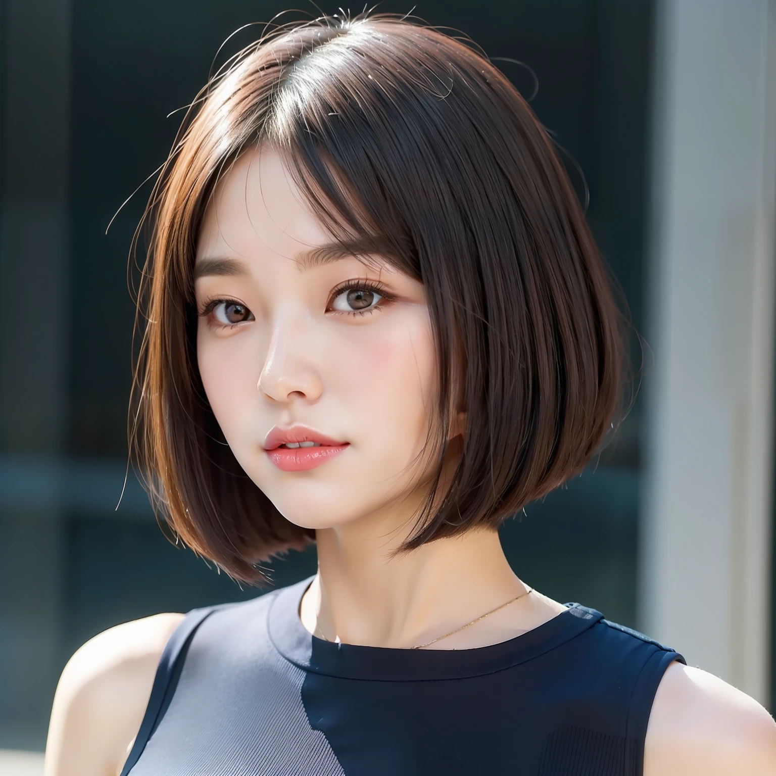 (Korean Beauty:1.2, bob cuts:1.1, onepiece, Fashionable)