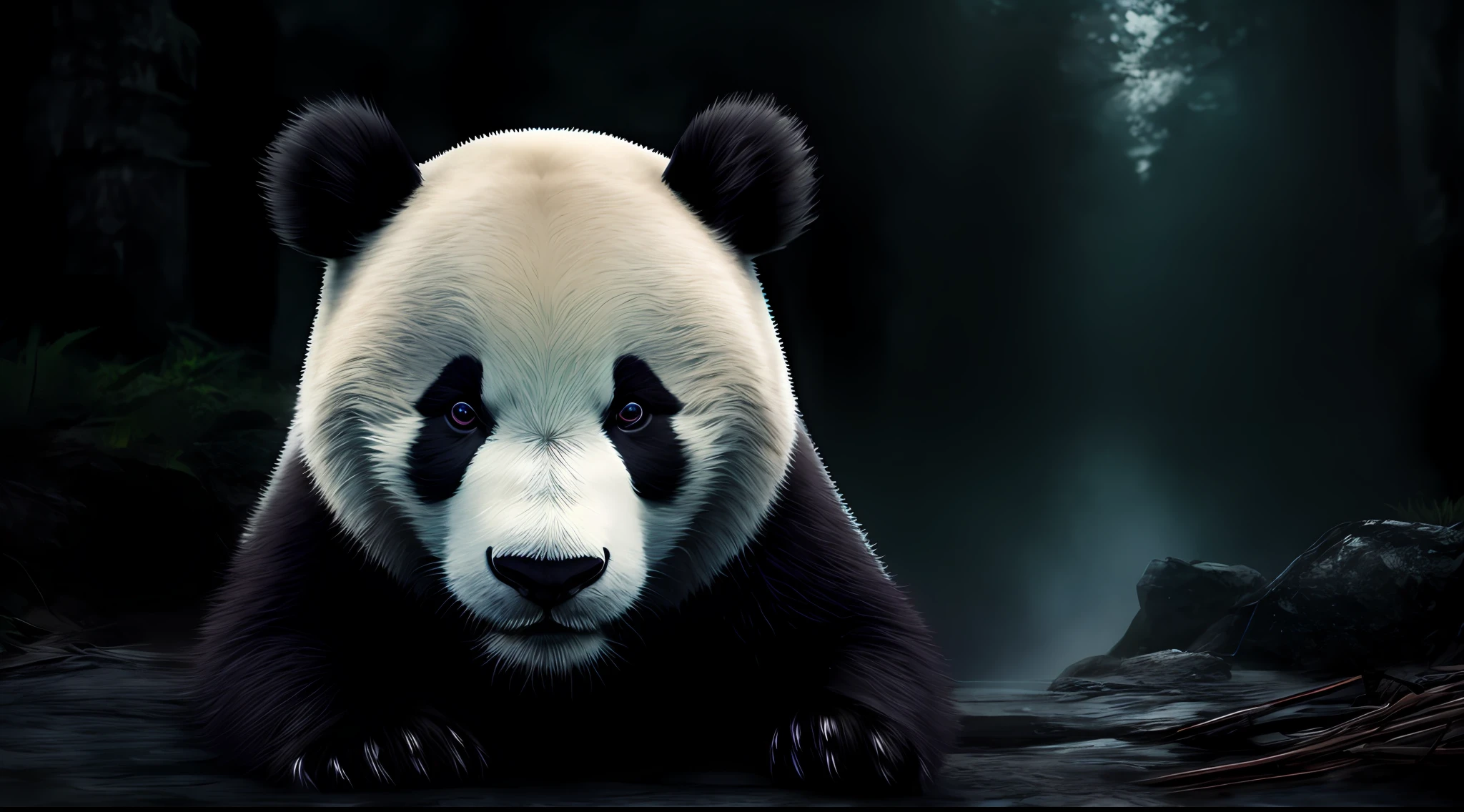 a panda , epic, hdr, hyperdetailed, cinematic, muted colors, bright bg