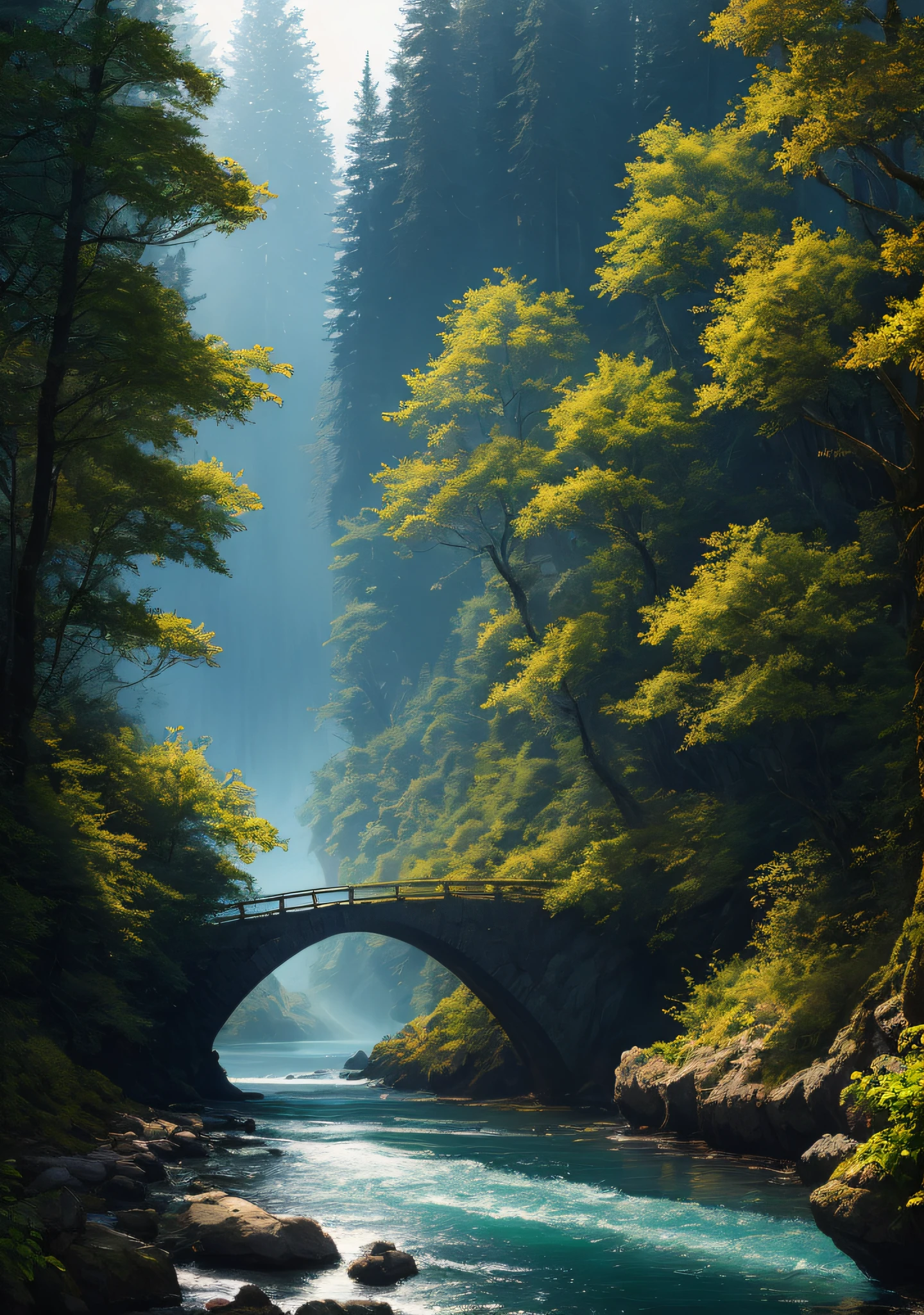 masterpiece, best quality, high quality,extremely detailed CG unity 8k wallpaper, An enchanting and dreamy front view scene of a sailboat on a narrow forrestry river in fantasy forest, with towering trees, hidden fairy glens, creating a sense of mystique and enchantment, artstation, intricate, trending, award winning photography, Bokeh, Depth of Field, HDR, bloom, Chromatic Aberration ,Photorealistic,extremely detailed, trending on artstation, trending on CGsociety, Intricate, High Detail, dramatic, art by midjourney