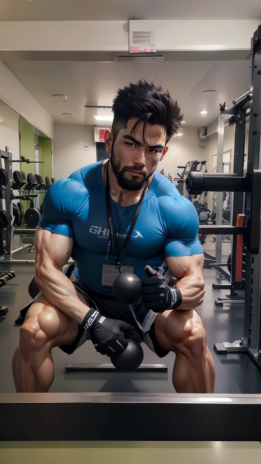 Make HD photo of gym with muscles.
