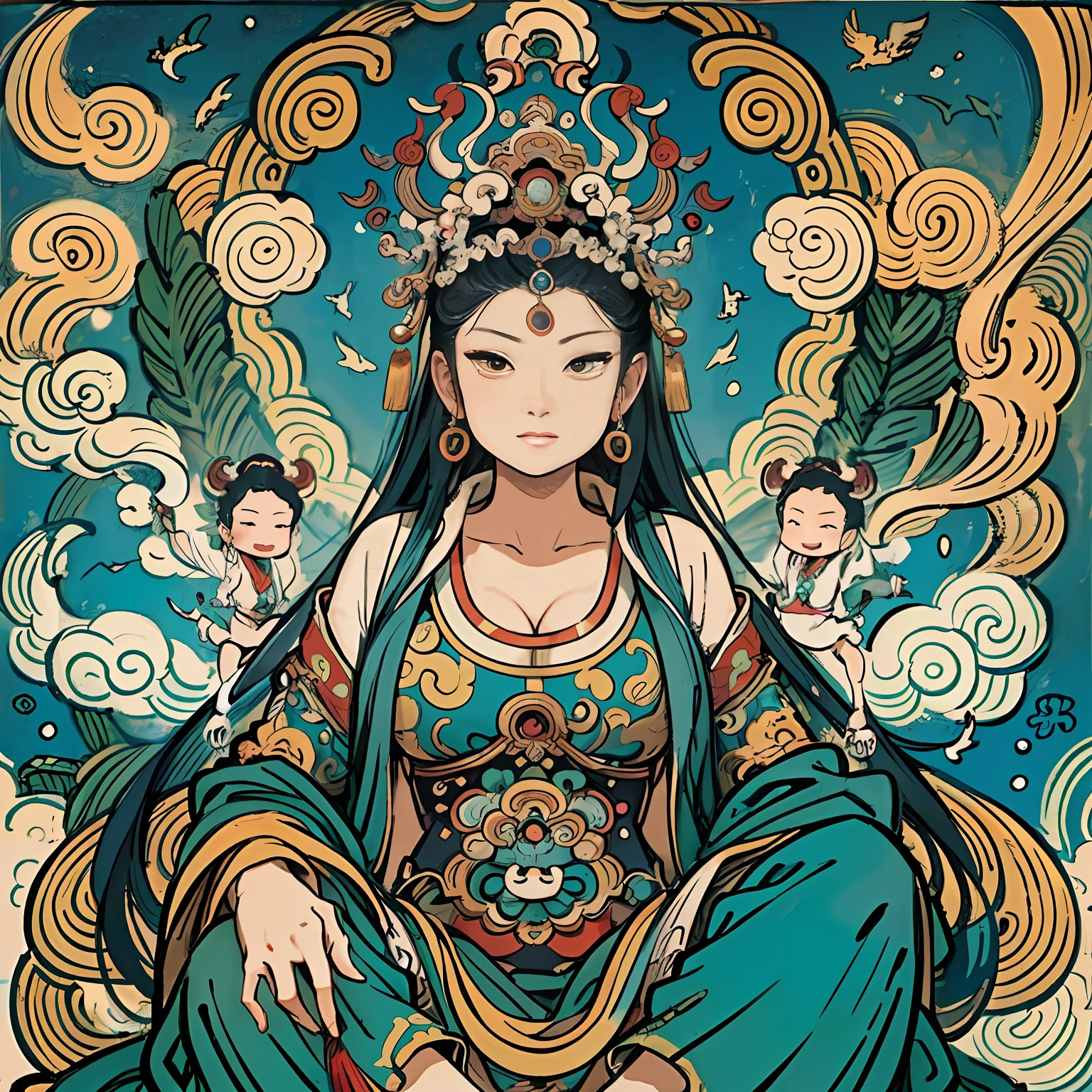an ancient Chinese goddess, guanyin of the southern seas, Guanyin, Inspired by India, Avalokiteshvara rides the Eastern Dragon,