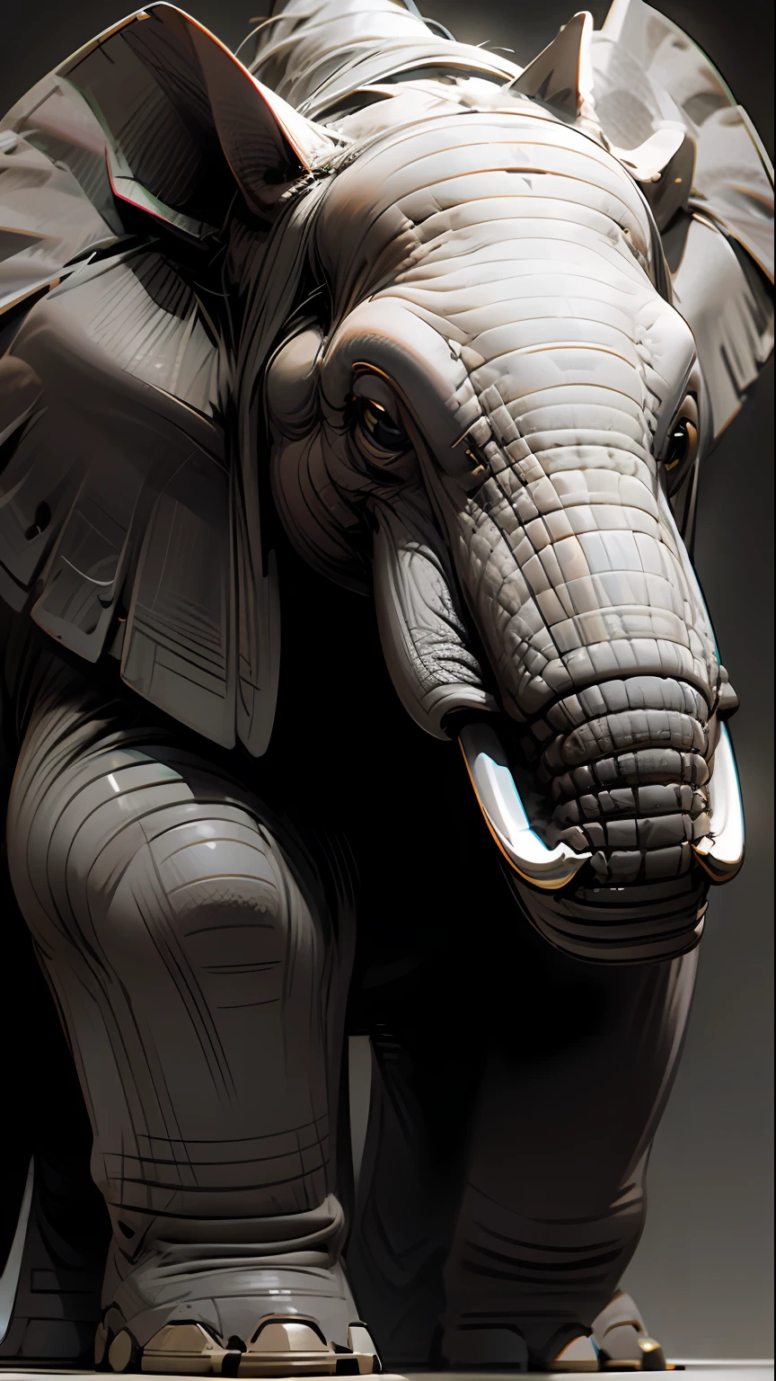 Cute elephant high contrast Realistic