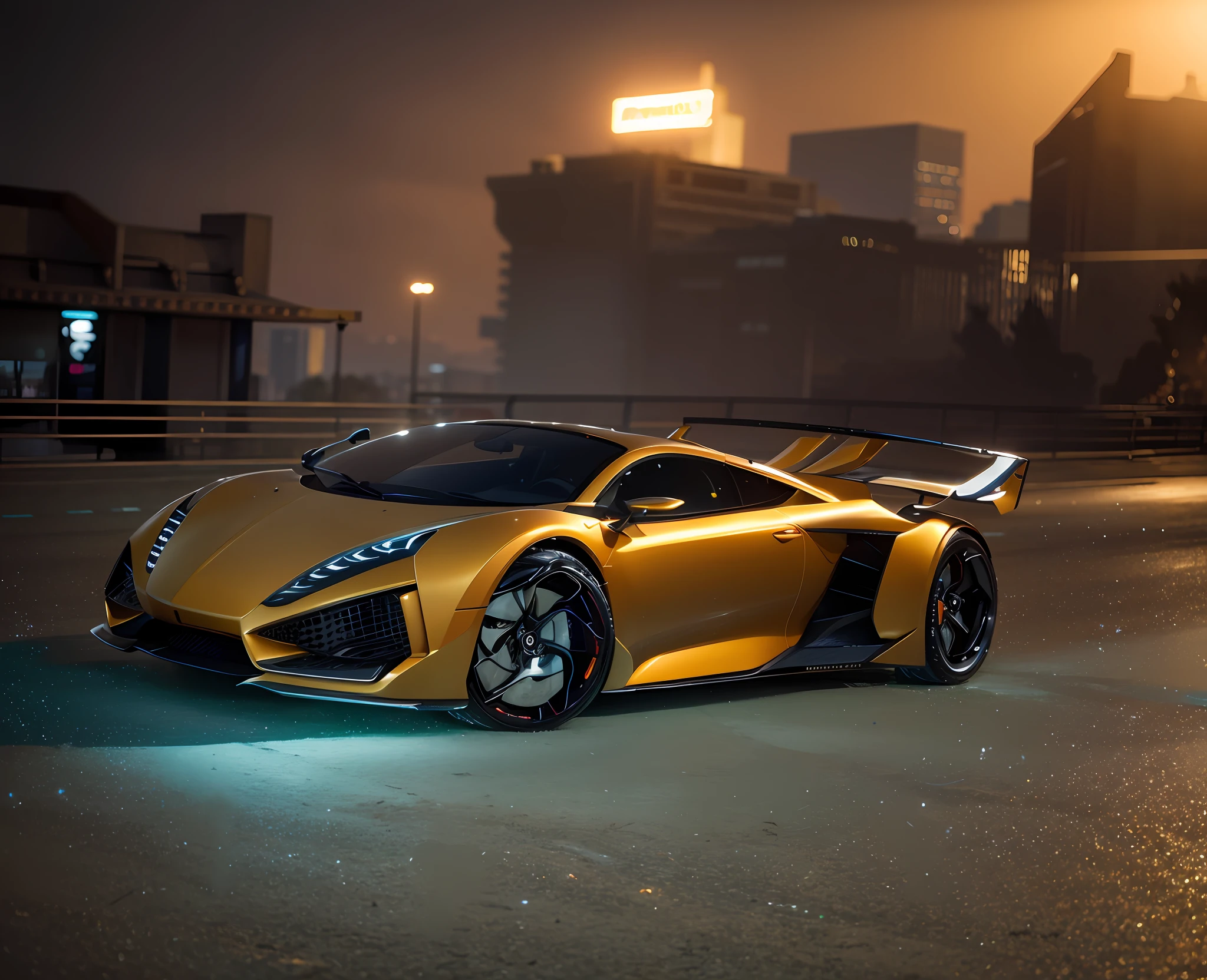 A realistic illustration of a futuristic luxury sport s car in paris, france. Night time and windy weather. Ultra detailed, 8K, HDR, Octane Render, Redshift, Unreal Engine 5. Professionally color graded, atmosphere, amazing depth, rich colors, powerful imagery, psychedelic overtones, 4K, 8K.