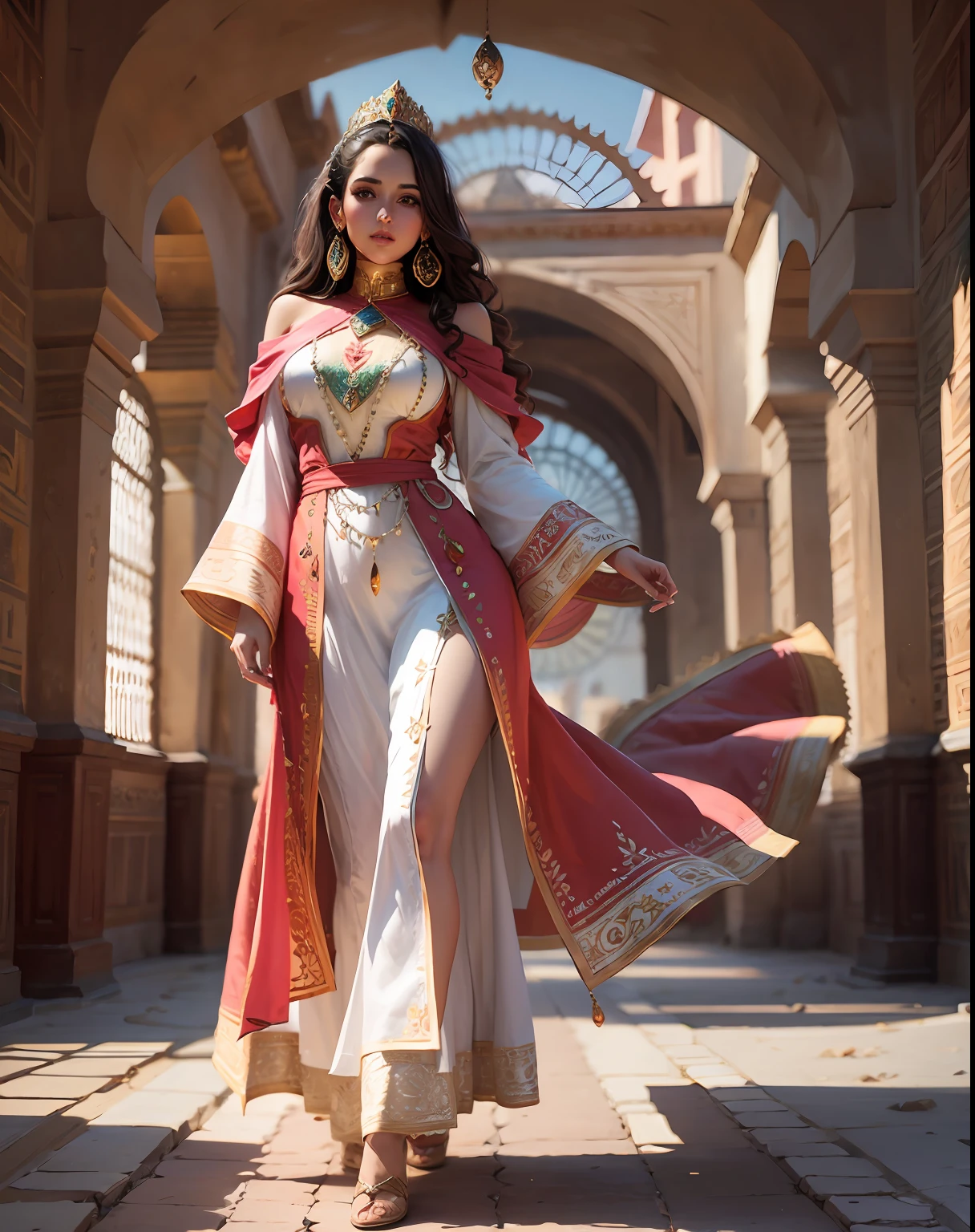 Moroccan princesse with full caftan outfit
