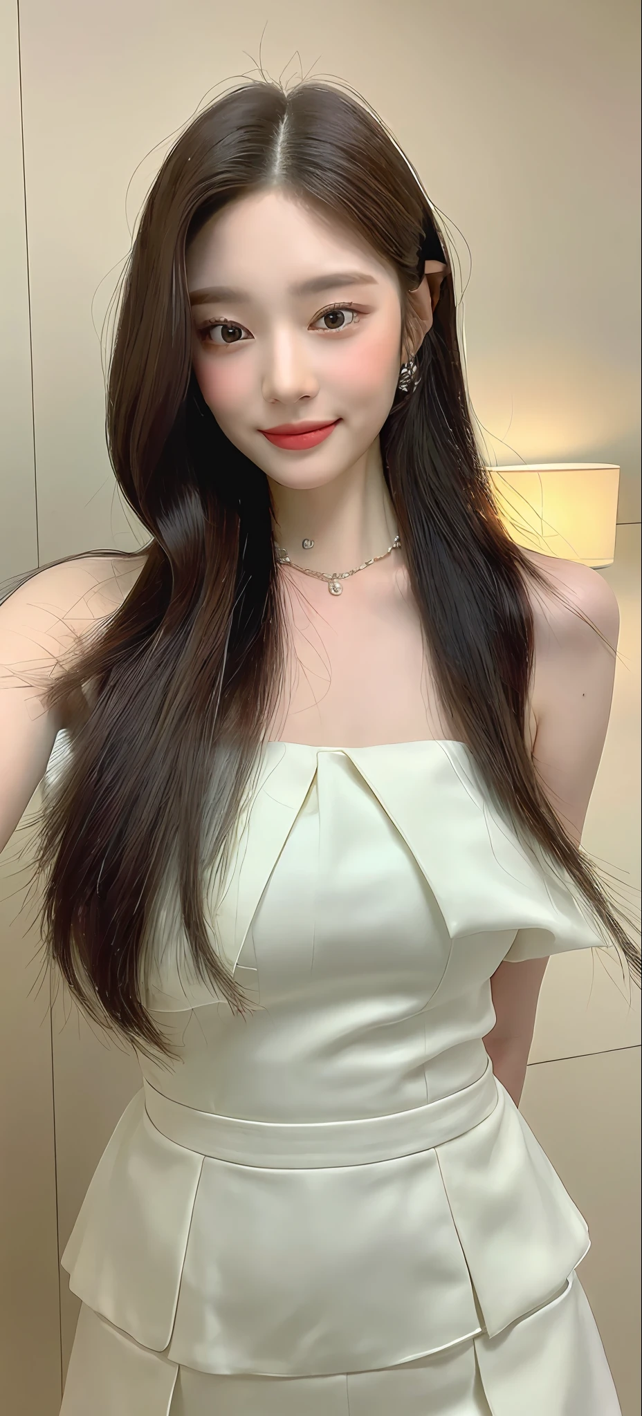 ((Best Quality, 8K, Masterpiece: 1.3)), 1girl, Slim Abs Beauty: 1.3, (Hairstyle Casual, Big Breasts: 1.2), Dress: 1.1, Super Fine Face, Delicate Eyes, Double Eyelids, Smile, Home