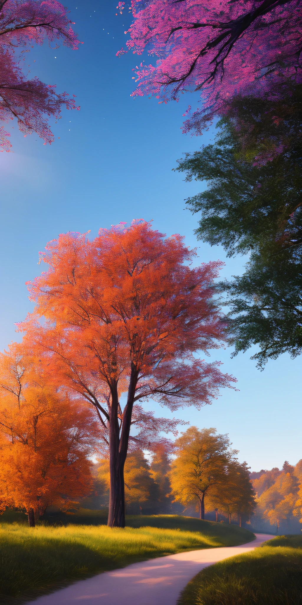 Masterpiece, Best Quality, High Quality, Extremely Detailed CG Unity 8k Wallpaper, Scenic, Oil Painting, Award Winning Photography, Bokeh, Depth of Field, HDR, Glow, Chromatic Aberration, Photorealistic, Extremely Detailed, Art Station Trending, CGSociety Trending, Intricate , highly dramatic, midway art and masterpiece, best quality, highest quality, extremely detailed CG Unity 8k wallpapers. A lush summer landscape of rolling green hills stretching to the horizon, dotted with wildflowers in shades of pink, yellow and purple, flooded with light. This is a masterpiece, best quality, highest quality, extremely detailed CG unity 8k wallpaper peaceful autumn landscape surrounded by golden yellow, fiery red and burnt orange trees. The fresh air smells sweet of fallen leaves and wood smoke. The ground is covered with a warm layer of leaves that rustle under your feet. A misty mountain rises in the distance, surrounded by light And a masterpiece in the best quality and extremely detailed CG unity 8k wallpaper A breathtaking winter landscape covered in snowy capes, creating a A world of shimmering whites and cool blue shades. The tall evergreens are tall and proud, their branches covered with snow and light. This is a masterpiece with the best quality, great quality and extremely detailed CG unity 8k wallpaper vivid spring landscape full of new life and colors. The hills are carpeted in green with delicate wildflowers in shades of pink, purple and yellow, with plenty of lighting