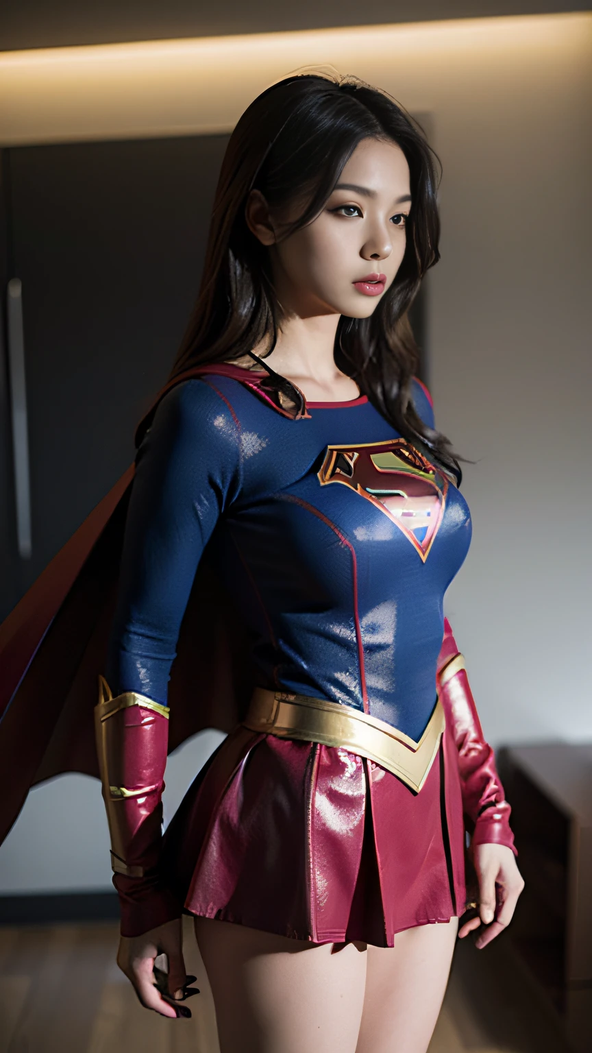 Woman body set big breasts, Supergirl costume dress