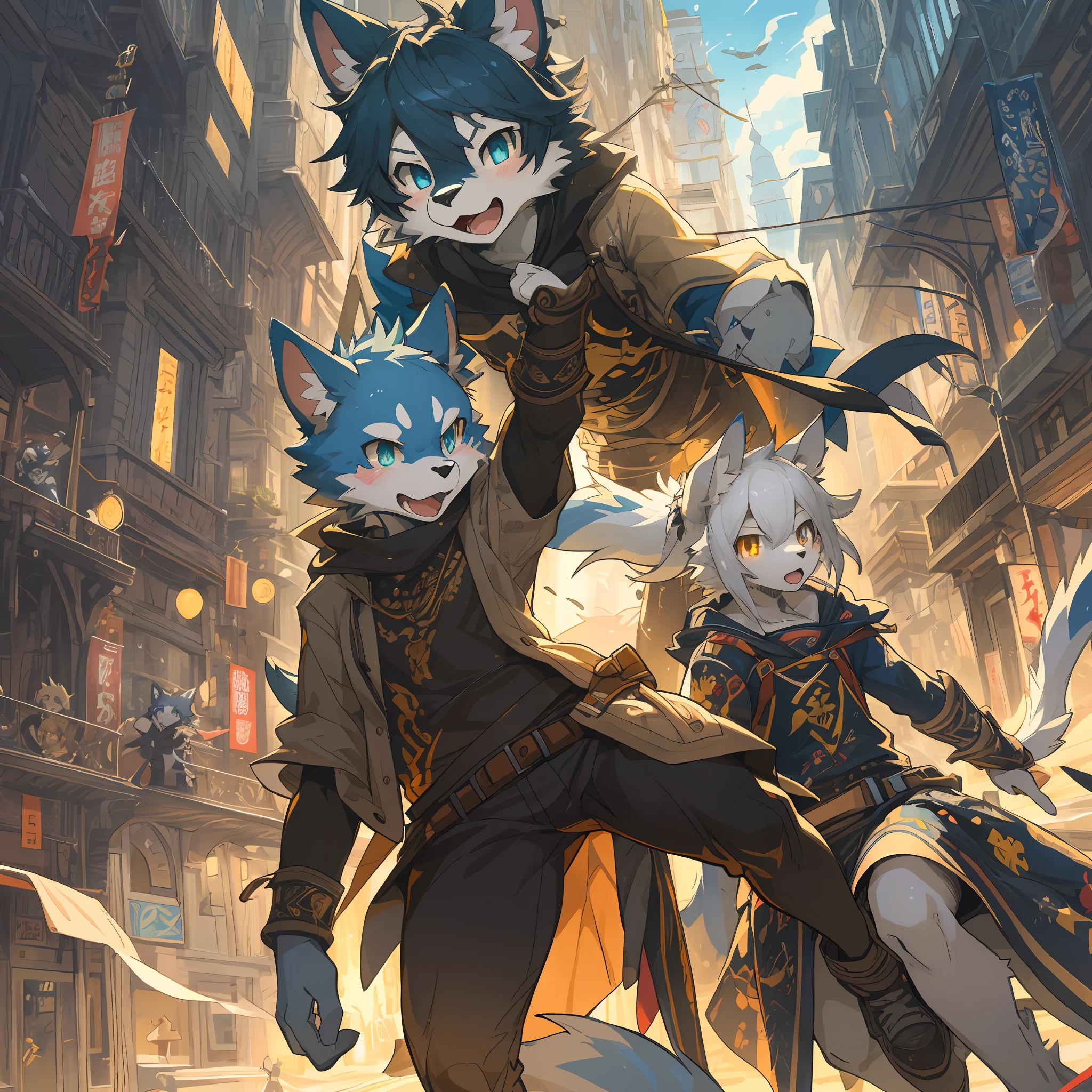 top quality, best quality, High-quality illustrations, masterpiece, super high resolution, detailed background, trick art, 6+boys, 6+girls, absurdres(highly detailed beautiful face and eyes)perfect anatomy, expression, good lighting, cinematic shadow(kemono, furry anthro)assorted poses, dynamic angle,