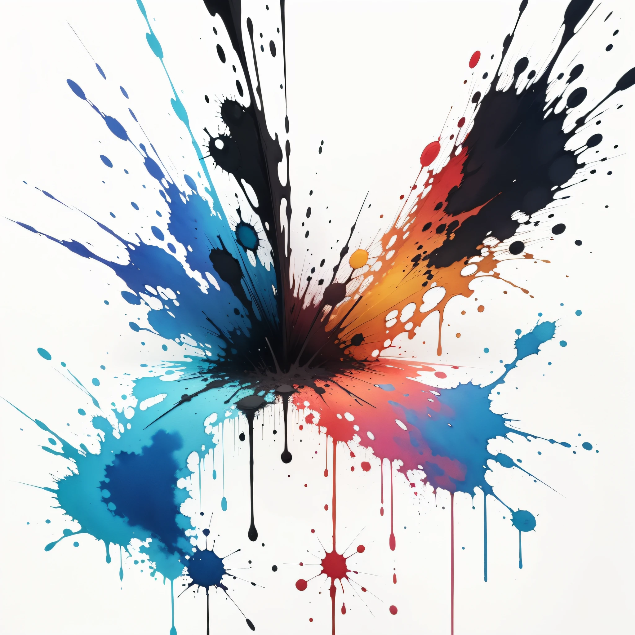 (best quality, watercolor painting, Colorful, sharp focus), 
colors, Action Painting, (splatter and drip art minimalism:1.1), canvas white background, studio,
 style-paintmagic,