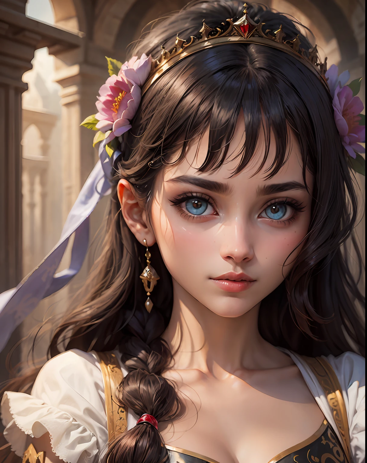 Arabic Beautiful princesse glowing eyes portrait