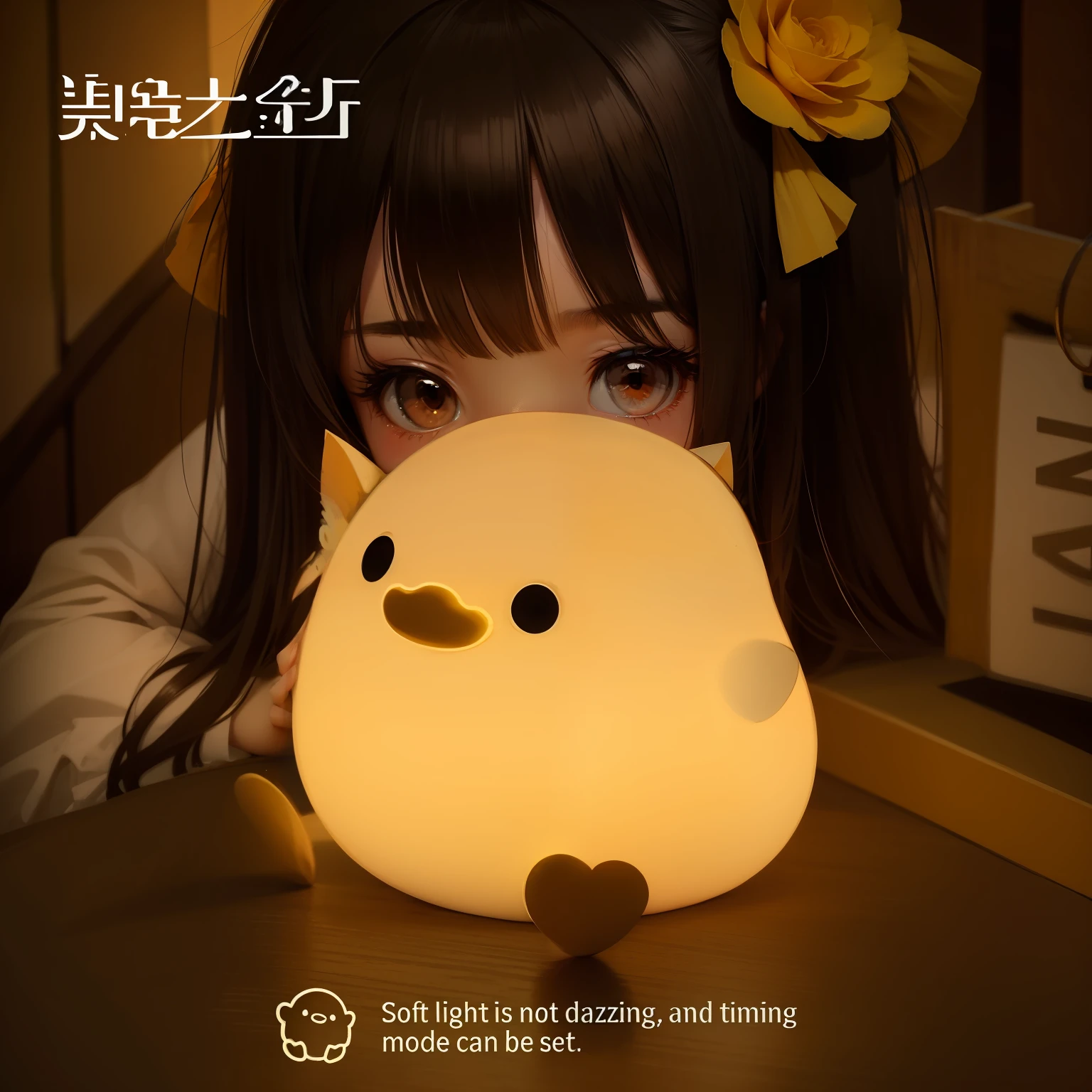 Background plus a cute girl,Only the eyes are exposed。Be cute