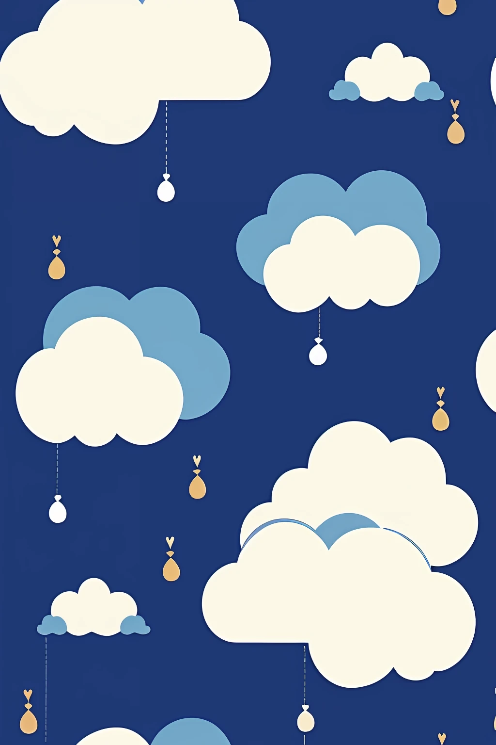 There are many sheep in the sky, happy clouds behind, puffy cute clouds, cozy calm! fabrics textiles, cozy wallpaper, fancy clouds, iphone wallpaper, made with illustrator, iPhone background, cute illustration, Cotton Cloud, the wallpaper!, kawaii rainy gloomy, illustration”, komono, wallpaper design, illustration!, Dream of sheep