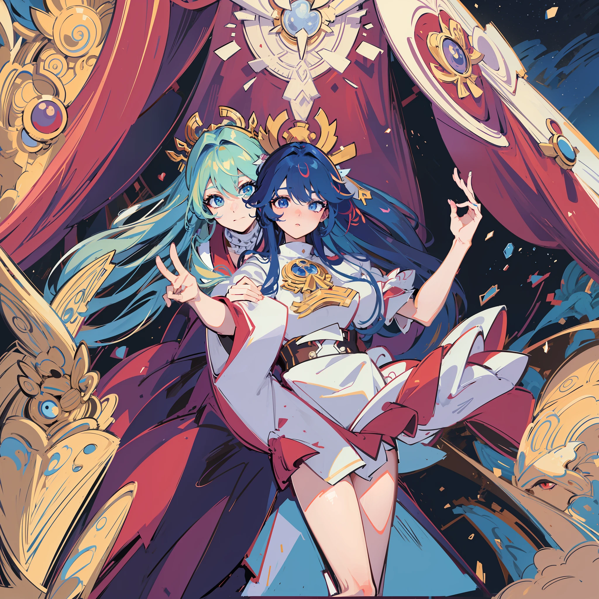 Create a breathtaking masterpiece featuring immaculate details, brilliant lighting, and unparalleled quality. Emphasize the anime style with intricate hair and mesmerizing eyes.