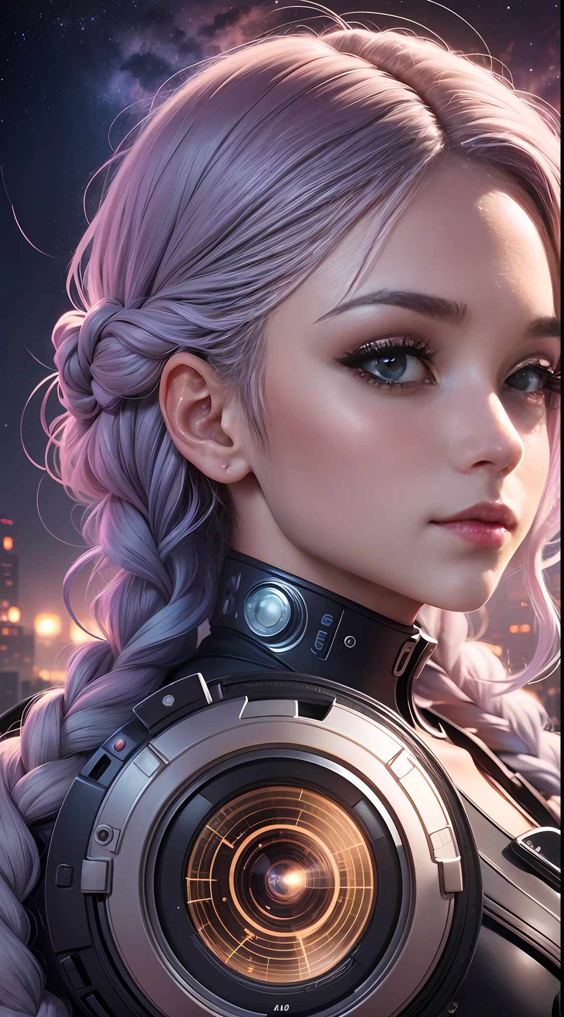 (corpo inteiro: 1.4) foto de uma mulher com asas na lua, obra-prima, (anime: 1.4), melhor qualidade, beautiful lighting, Braided hairstyle, ray tracing, space background, (fundo muito detalhado, fundo ocupado complexo: 0.8), terra no fundo, Foco claro, volumetric mist, 8k UHD, DSLR, alta qualidade, Photographic Realism, Lomografia, em (A huge metropolis in a future dystopia),  visto de baixo, translucent , (HDR: 1.2), mars