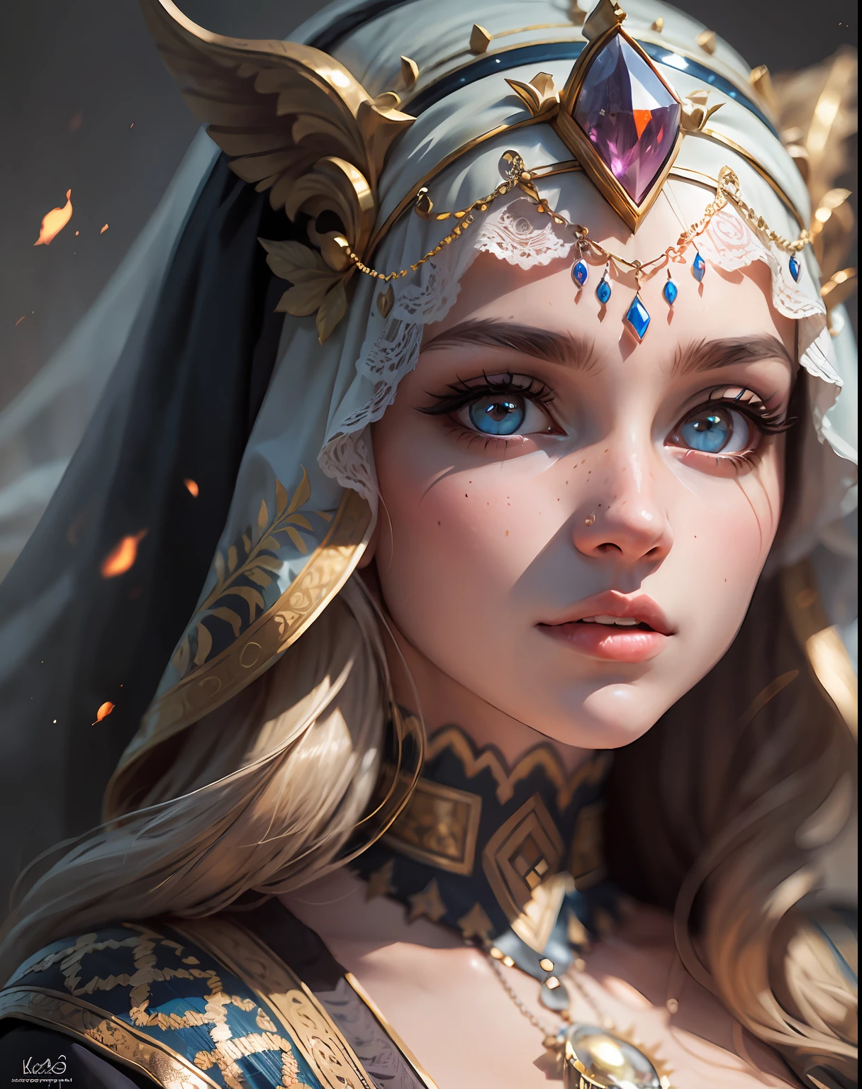 Hyper realistic super detailed Arabian princesse portrait glowing eyes