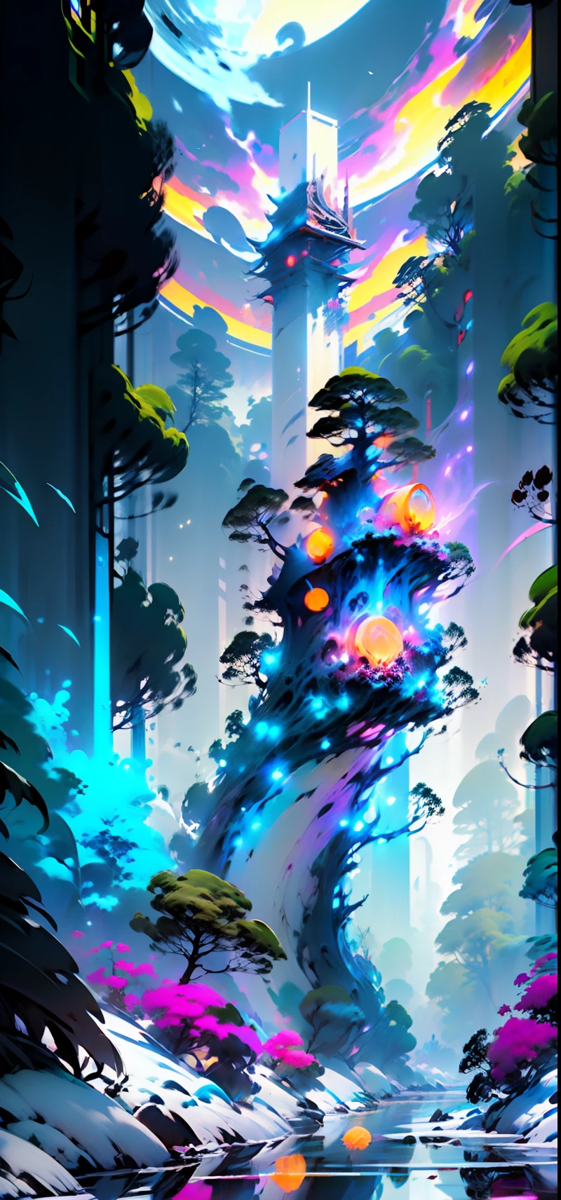 ((Best quality)), ((masterpiece)), (highly detailed:1.3), 3D, In a distant future where the boundaries between science fiction and fantasy have dissolved, the world is a tapestry of awe-inspiring wonders. Enter a universe where magic and technology coexist in harmony, shaping the destiny of civilizations across vast reaches of space.At the heart of this realm lies the Celestial Nexus, an intergalactic hub of mystical energies and technological marvels. Here, arcane knowledge intertwines with cutting-edge science, giving rise to a society where spaceships are imbued with the power of ancient spells, and technology is augmented by the mystic arts.Embark on a grand odyssey as a young explorer, destined to unravel the secrets of the Celestial Nexus. As you traverse the uncharted realms of the cosmos, encounter diverse civilizations teeming with beings who possess extraordinary abilities. From the ethereal Elven Spires, where the art of interdimensional travel is perfected, to the cybernetic enclaves of the Android Conglomerate, witness the tapestry of life as magic and technology intertwine.Unleash your latent powers as you become attuned to the energies that flow through the Nexus. Harness the ancient incantations of forgotten sorceries to propel your starship across the vast expanse of the cosmos. Engage in epic battles against cosmic abominations and interstellar tyrants, wielding enchanted weapons infused with futuristic enhancements.As you delve deeper into the enigmatic realms of the Celestial Nexus, uncover the origin of this harmonious fusion of magic and technology. Discover the ancient prophecies that foretell a cataclysmic event threatening to tear apart this delicate balance. Unite with a band of extraordinary beings, each possessing their own blend of magical aptitude and technological expertise, to embark on a perilous quest to save the Nexus from imminent destruction.In this epic saga, your choices will shape the fate of worlds, as the boundaries between