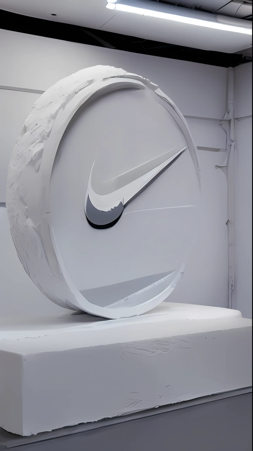 Installation art by Daniel Arsham, Nike Logo