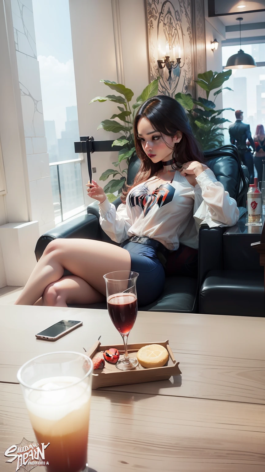 Beautiful women，Perfect figure，Spider-Man role-playing，Raised sexy
