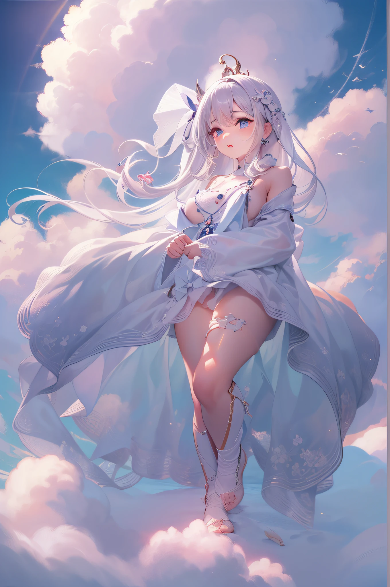 NSFW, (8k, RAW Photography, top-quality, masterpiece:1.2), (realisitic, Photorealsitic:1.37), ultra-detailliert, 1 rapariga, 独奏, cute little, Beautiful detailed sky,