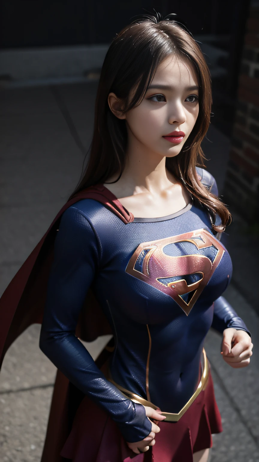 Woman body set big breasts, Supergirl costume dress