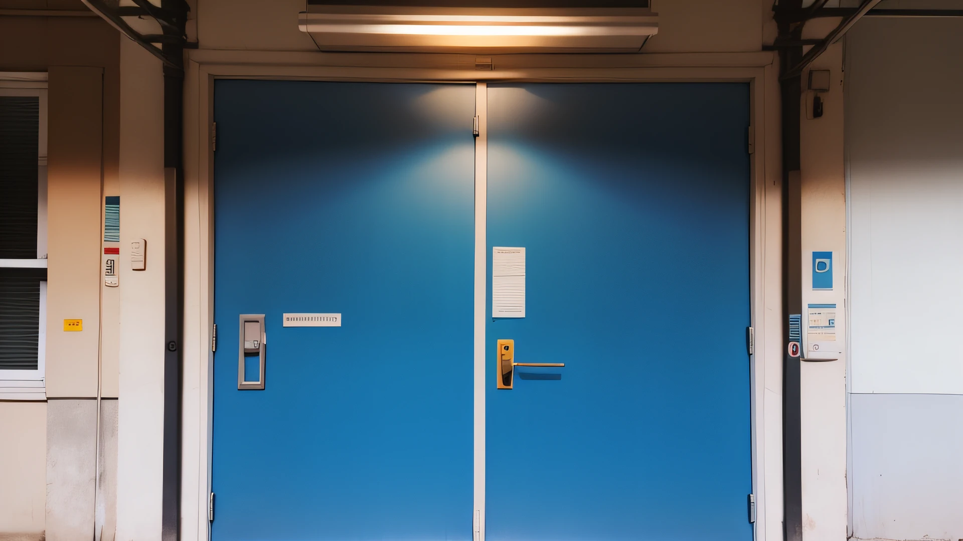 laboratory door, no people