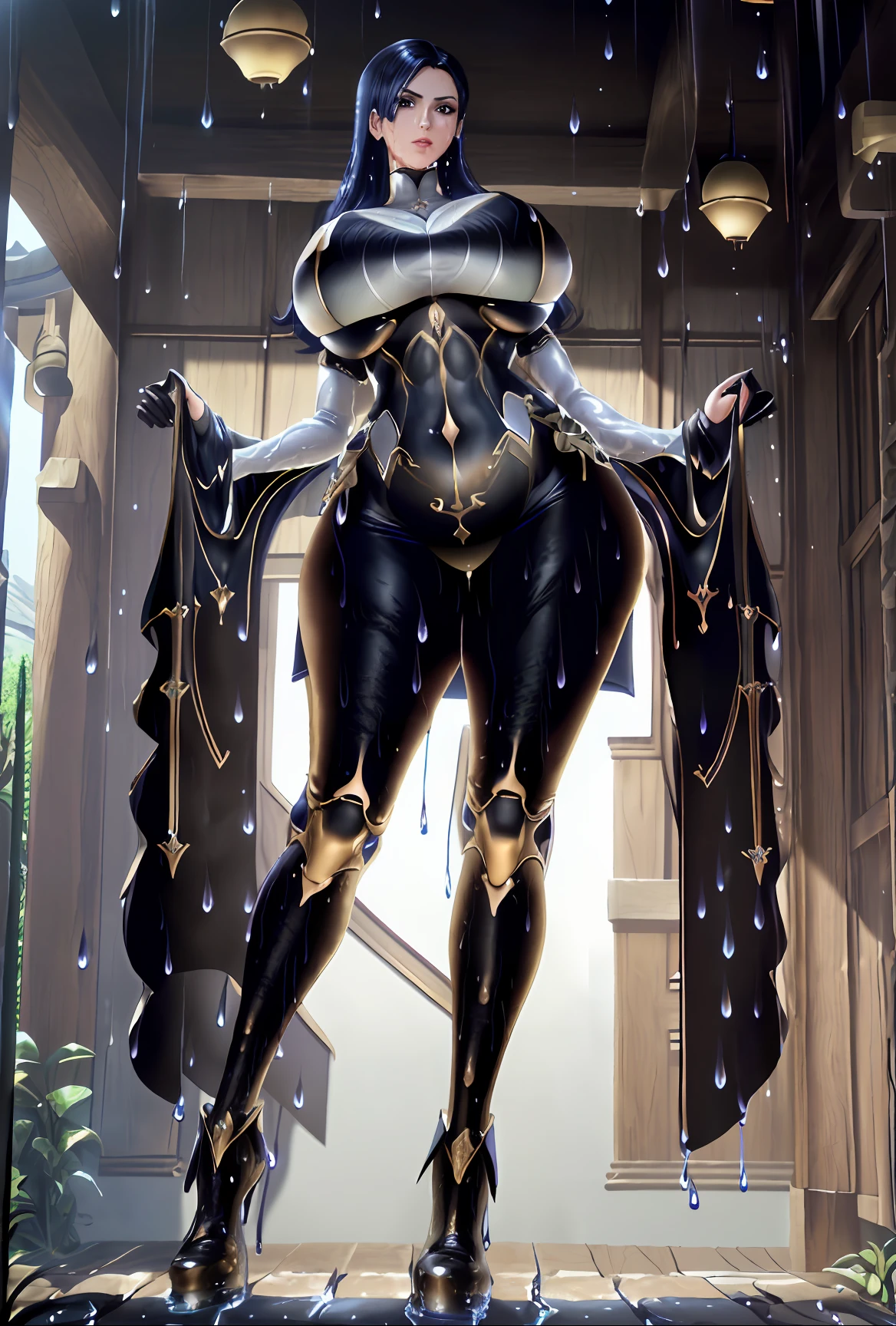 (Extreme detail CG Unity 8K, the wallpaper,tmasterpiece,Highest image quality),(Delicate light and shadow,Cinematic lens effect),(Extremely detailed, Underground parking, filigree, slightly fat big breasts, plumw, Bigchest, large tities, M cup, Raised sexy, Sexy skinny turtleneck dress, Sexy tight deep V evening dress,Refined face, largeaperture, Close-up of people), CGsociety masterpiece,Amazing CGsociety,Deviantart ArtStation CGSCOSIETY,8k high-quality detailed art,Guvez style artwork,Queen of Beautiful Fantasy,Dawn CG Association,(Popular RAW photos, top-quality,Unbeatable masterpiece,Ultra-realistic 8K CG,Perfect artwork,),(Top quality,8K,1个Giant Breast Girl,Bigboobs,Perfect body proportions,Protruding chest),(Best quality, A masterpiece of 8K ), Beautiful woman, Ultra photo realsisim, 1girll, (Huge breast sagging, Large areolar papules, Attractive body :1.8), (Wet body :1.8), Ultra-detailed face, Detailed lips, Detailed eyes, 二重まぶた, (Sexy low neck tight dress, Open neckline), (muscular turned leg),