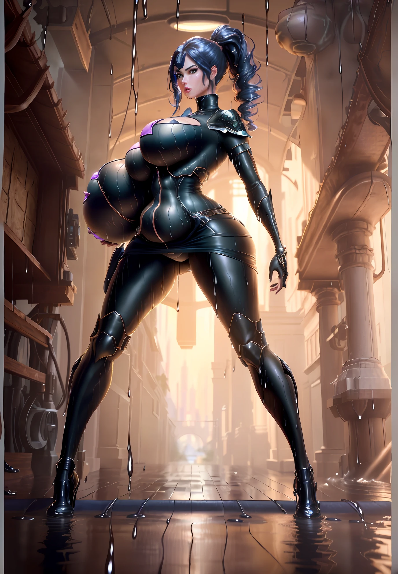 (Extreme detail CG Unity 8K, the wallpaper,tmasterpiece,Highest image quality),(Delicate light and shadow,Cinematic lens effect),(Extremely detailed, Underground parking, filigree, slightly fat big breasts, plumw, Bigchest, large tities, M cup, Raised sexy, Sexy skinny turtleneck dress, Sexy tight deep V evening dress,Refined face, largeaperture, Close-up of people), CGsociety masterpiece,Amazing CGsociety,Deviantart ArtStation CGSCOSIETY,8k high-quality detailed art,Guvez style artwork,Queen of Beautiful Fantasy,Dawn CG Association,(Popular RAW photos, top-quality,Unbeatable masterpiece,Ultra-realistic 8K CG,Perfect artwork,),(Top quality,8K,1个Giant Breast Girl,Bigboobs,Perfect body proportions,Protruding chest),(Best quality, A masterpiece of 8K ), Beautiful woman, Ultra photo realsisim, 1girll, (Huge breast sagging, Large areolar papules, Attractive body :1.8), (Wet body :1.8), Ultra-detailed face, Detailed lips, Detailed eyes, 二重まぶた, (Sexy low neck tight dress, Open neckline), (muscular turned leg),