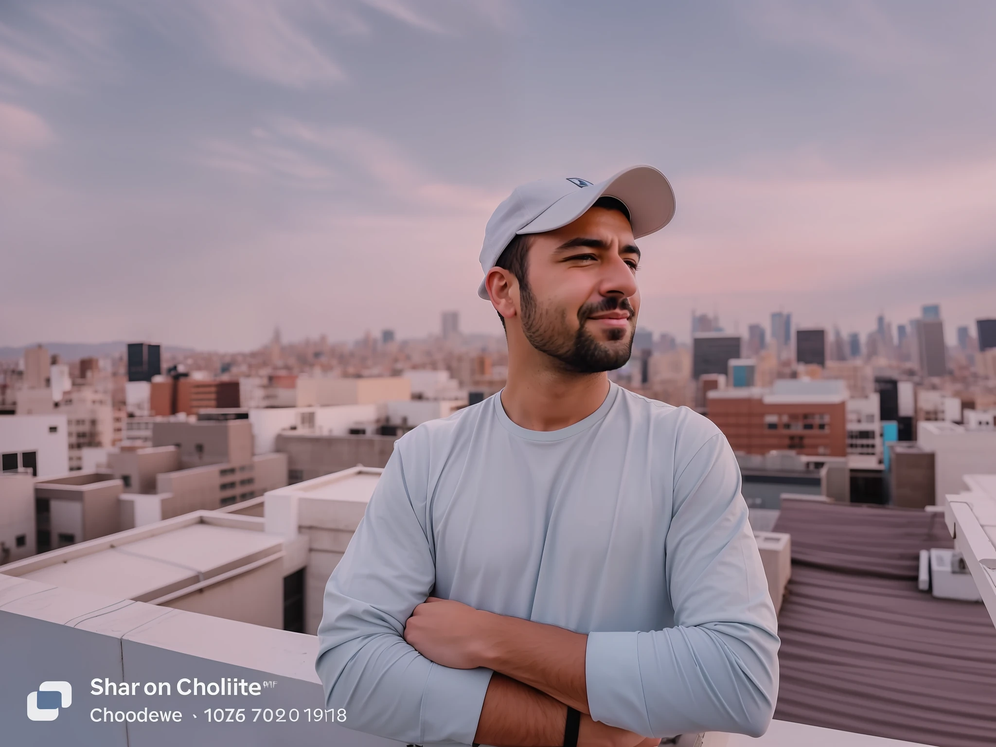 arafed man standing on a rooftop with his arms crossed, on rooftop, on a rooftop, standing on rooftop, in a rooftop, shot on iphone 1 3 pro max, edited in photoshop, standing on a rooftop, profile picture 1024px, shot on nikon z9, shot with sigma f / 4. 2