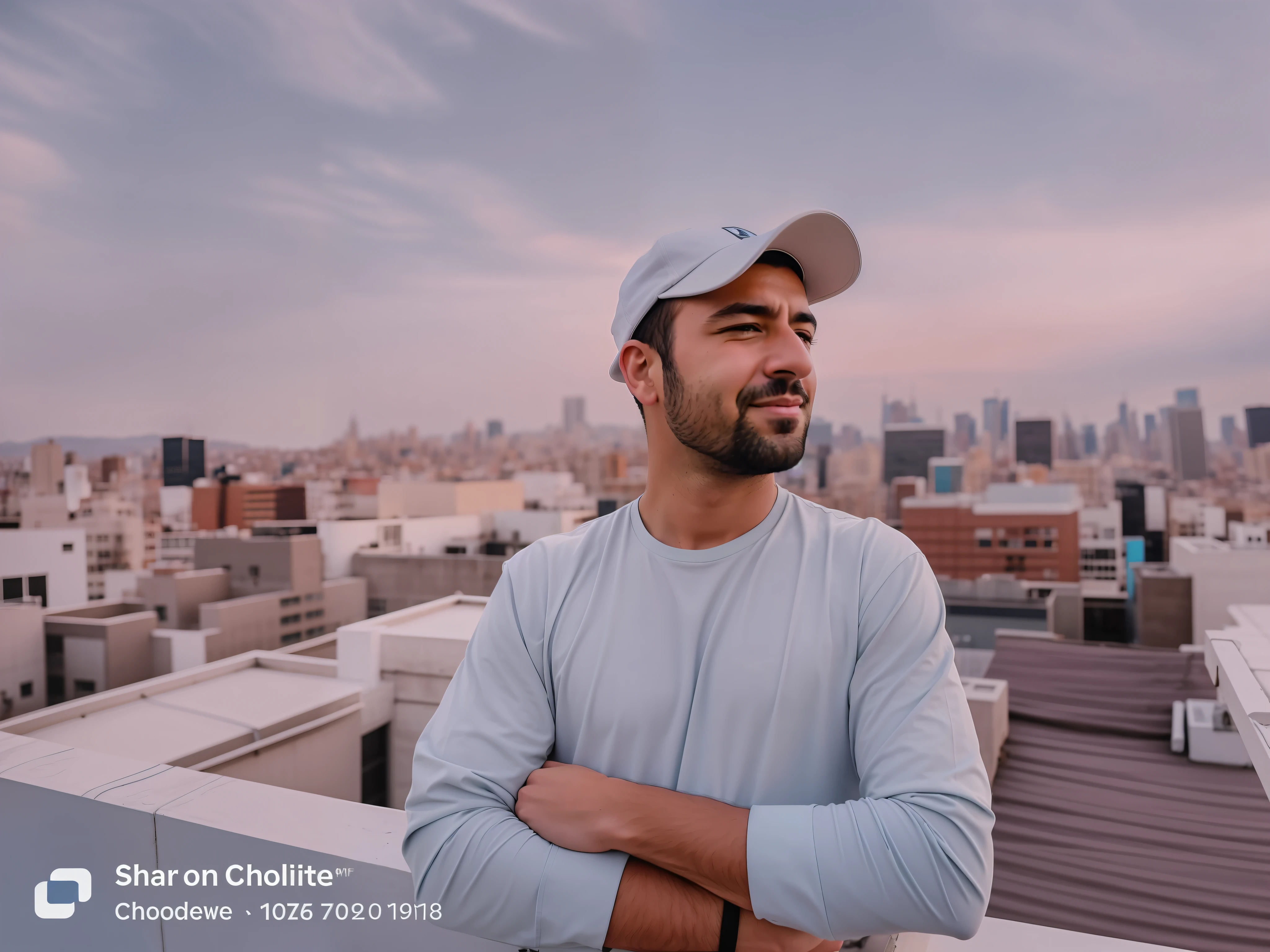 arafed man standing on a rooftop with his arms crossed, on rooftop, on a rooftop, standing on rooftop, in a rooftop, shot on iphone 1 3 pro max, edited in photoshop, standing on a rooftop, profile picture 1024px, shot on nikon z9, shot with sigma f / 4. 2