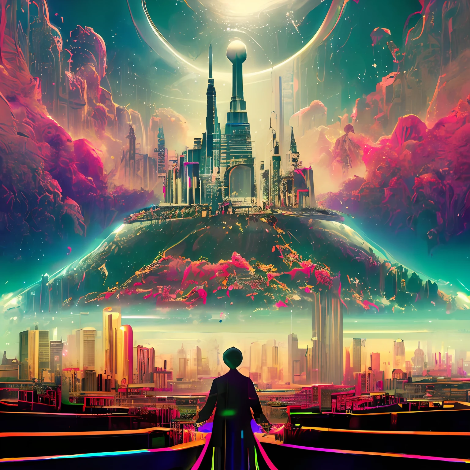 Synthwave, cosmic city