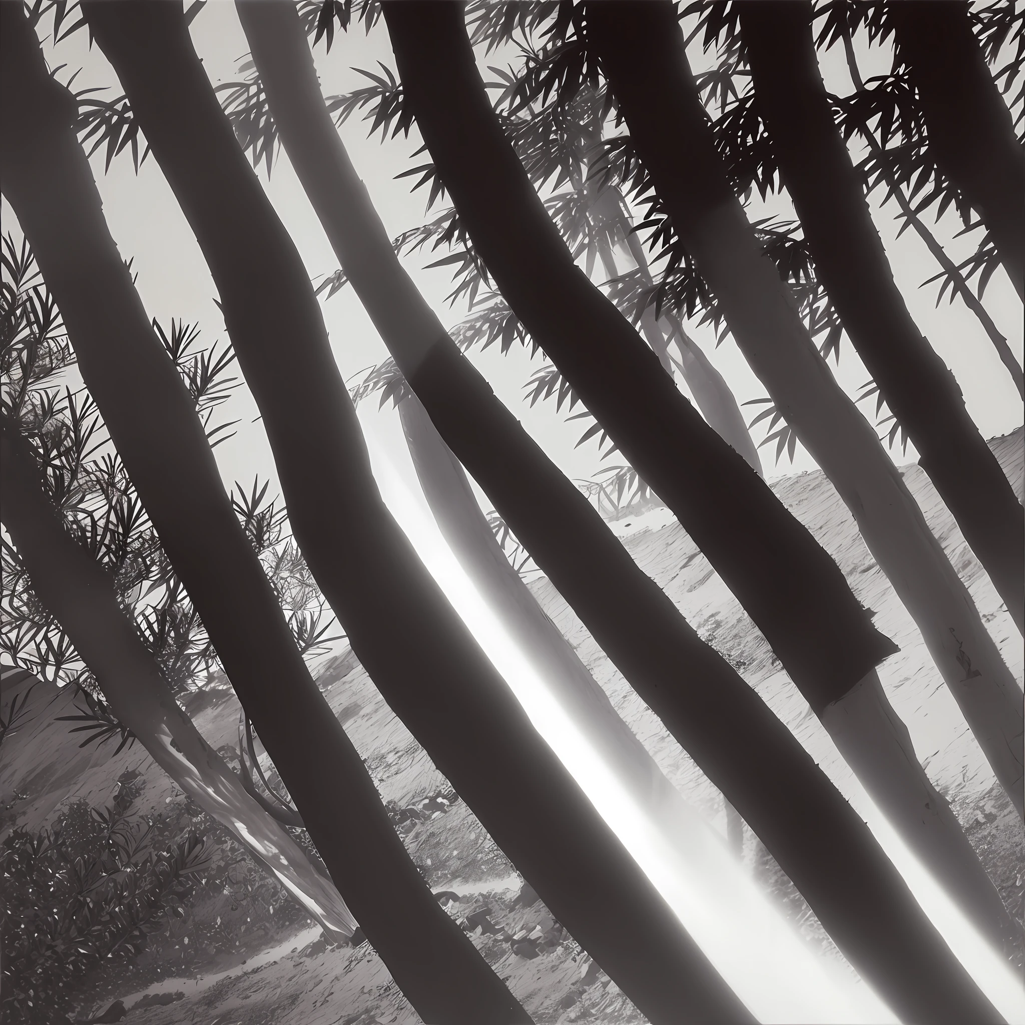 The tree、The light and shadow of the sunlight through the leaves、夏天、Wagas，pedestrians，black andwhite，k hd，