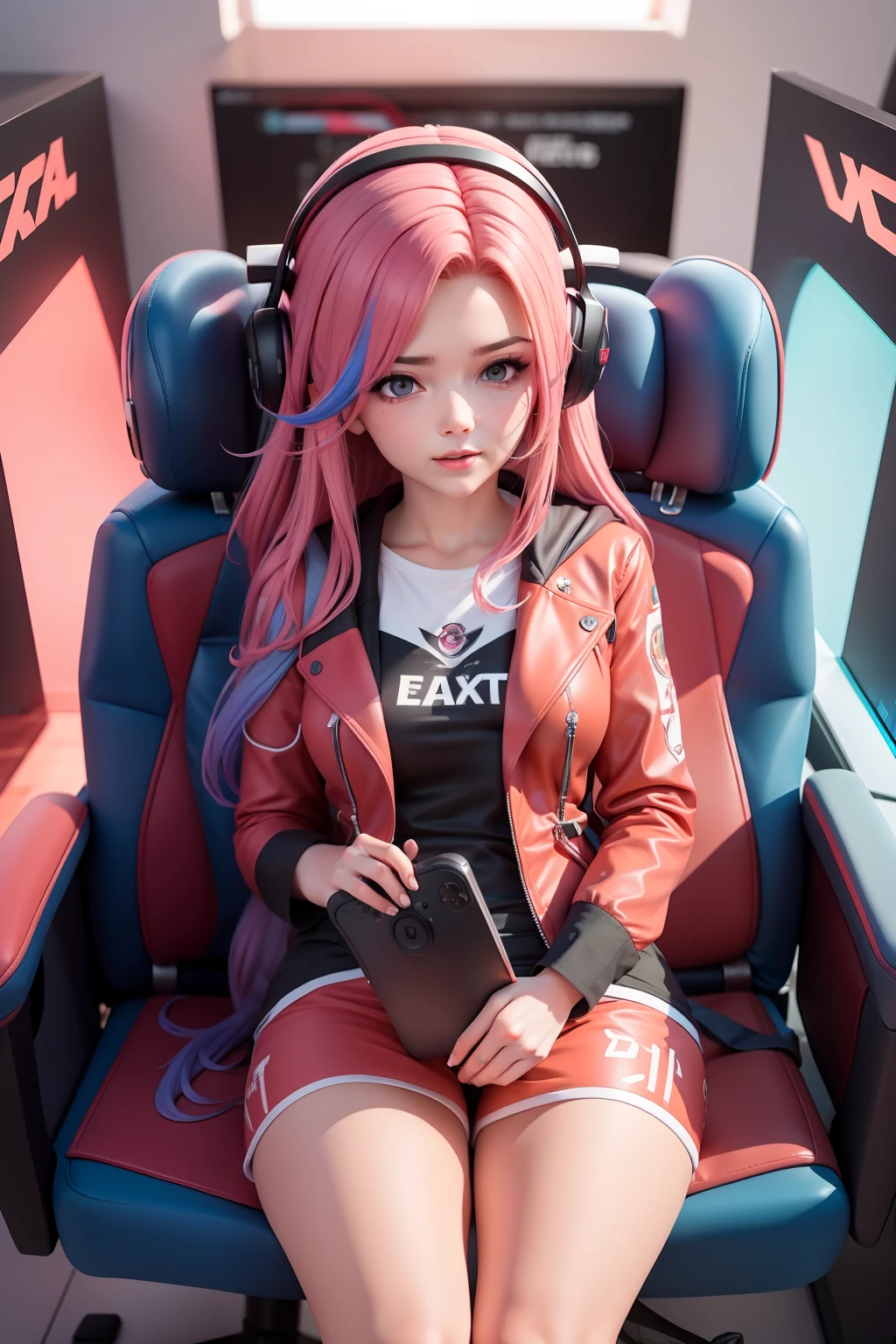 buceta rosa cabelo azul GAMER STREAM